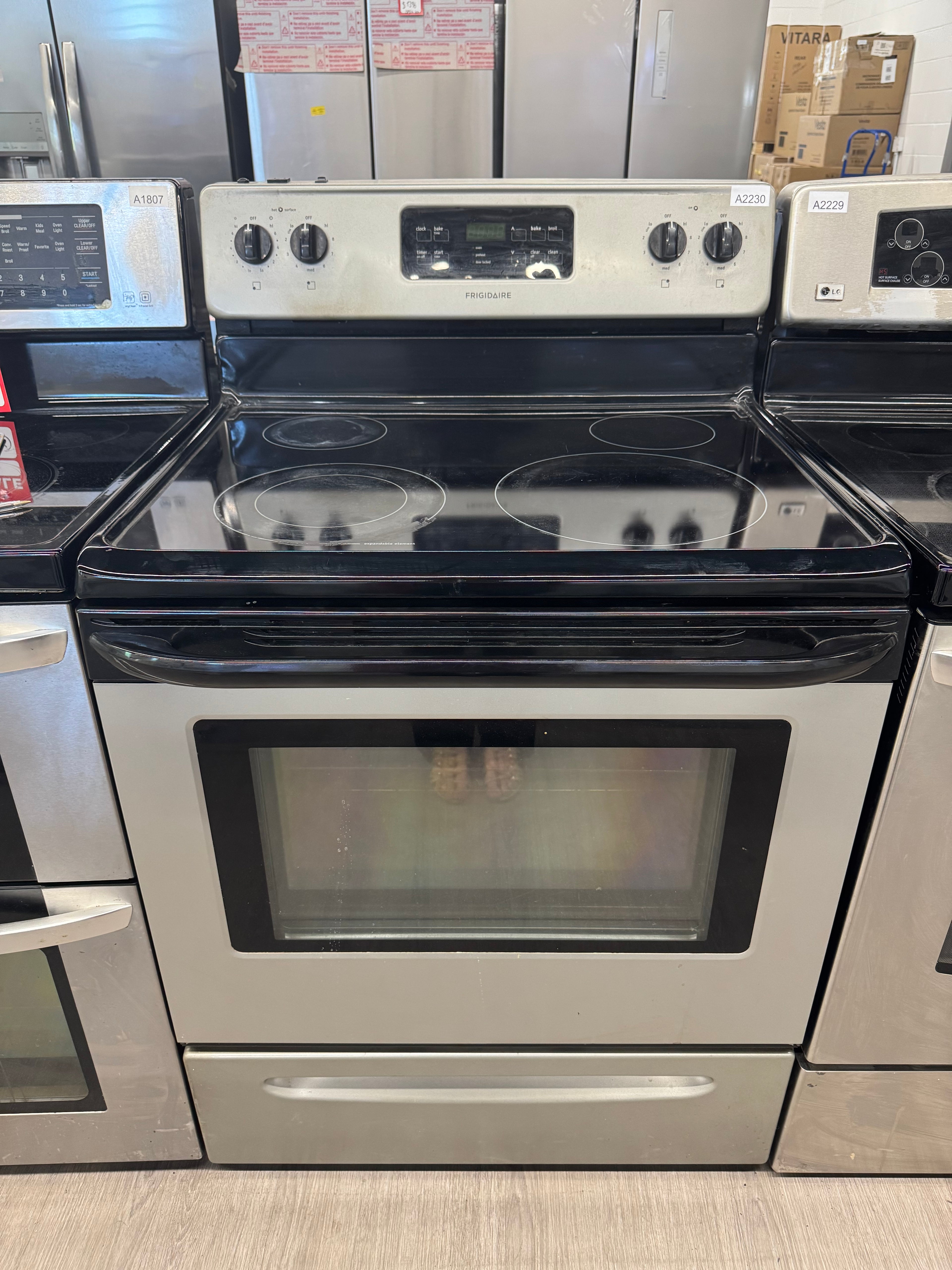 Frigidaire 30” Freestanding Glass Top Range - CFEF3018LMB
