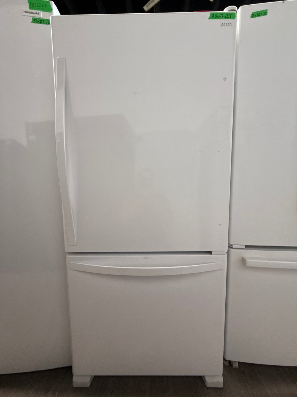 OPEN BOX - Whirlpool 30” Bottom Freezer Refrigerator - WRB329DFBW
