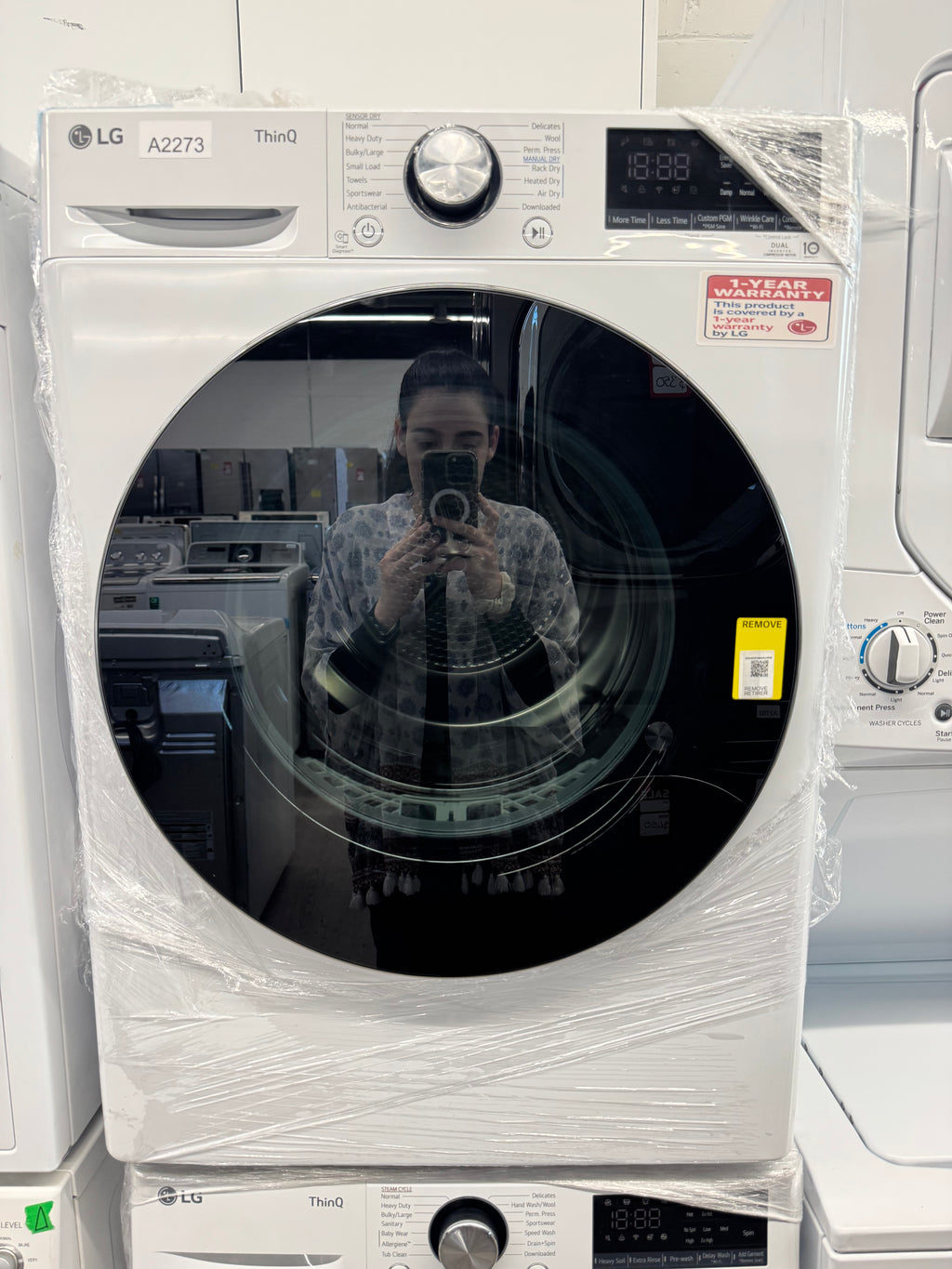 NEW - LG 24" Front Load Washer & Ventless Dryer Set (WM1455HWA & DLHC1455W) 1 YEAR MANUFACTURER WARRANTY