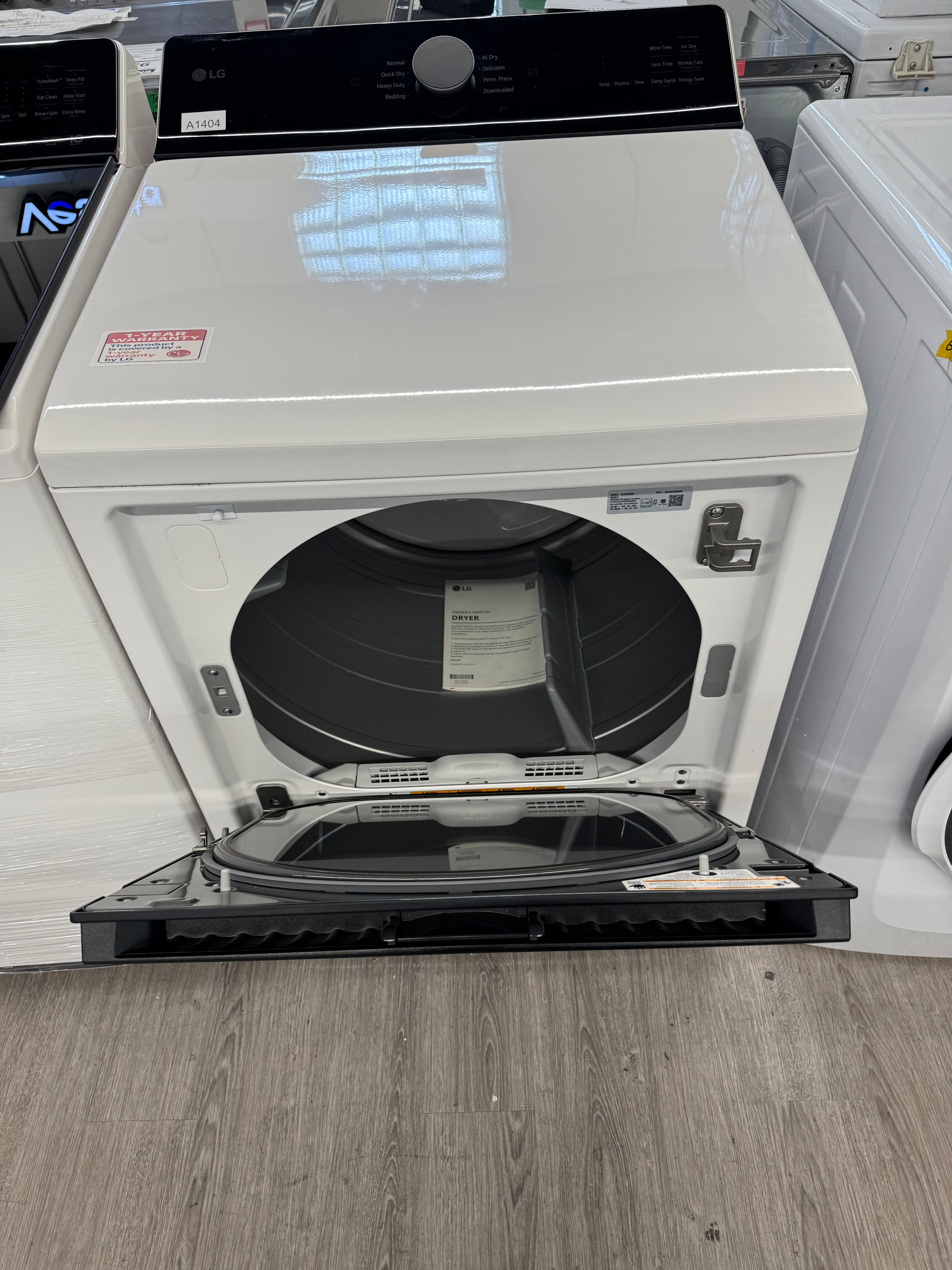 OPEN BOX - LG 27” Front Load Electric Dryer - DLE8400WE - 1 YEAR MANUFACTURER WARRANTY