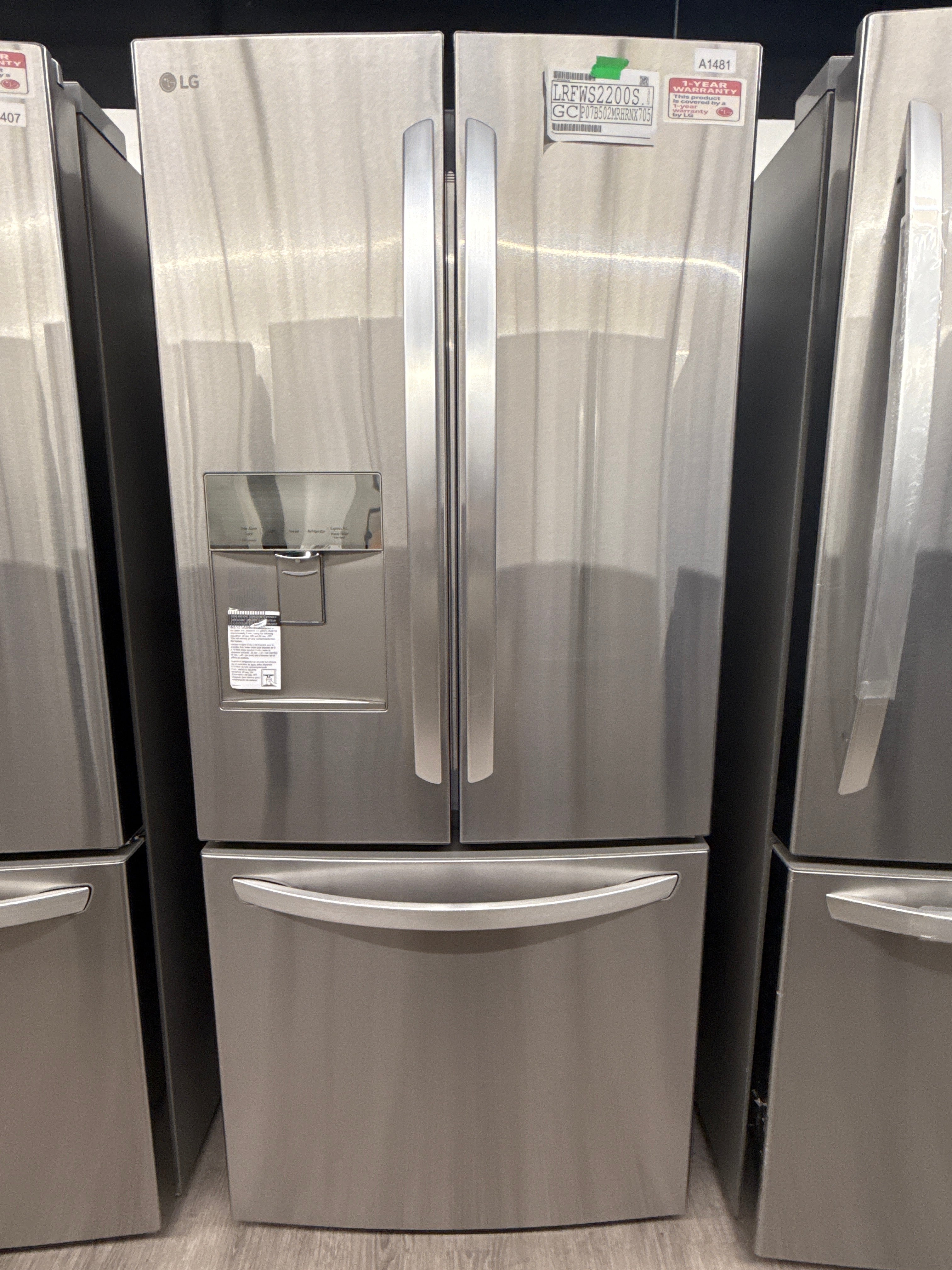LG 30” French Door Refrigerator - LRFWS2200S (1 YEAR MANUFACTURER WARRANTY)
