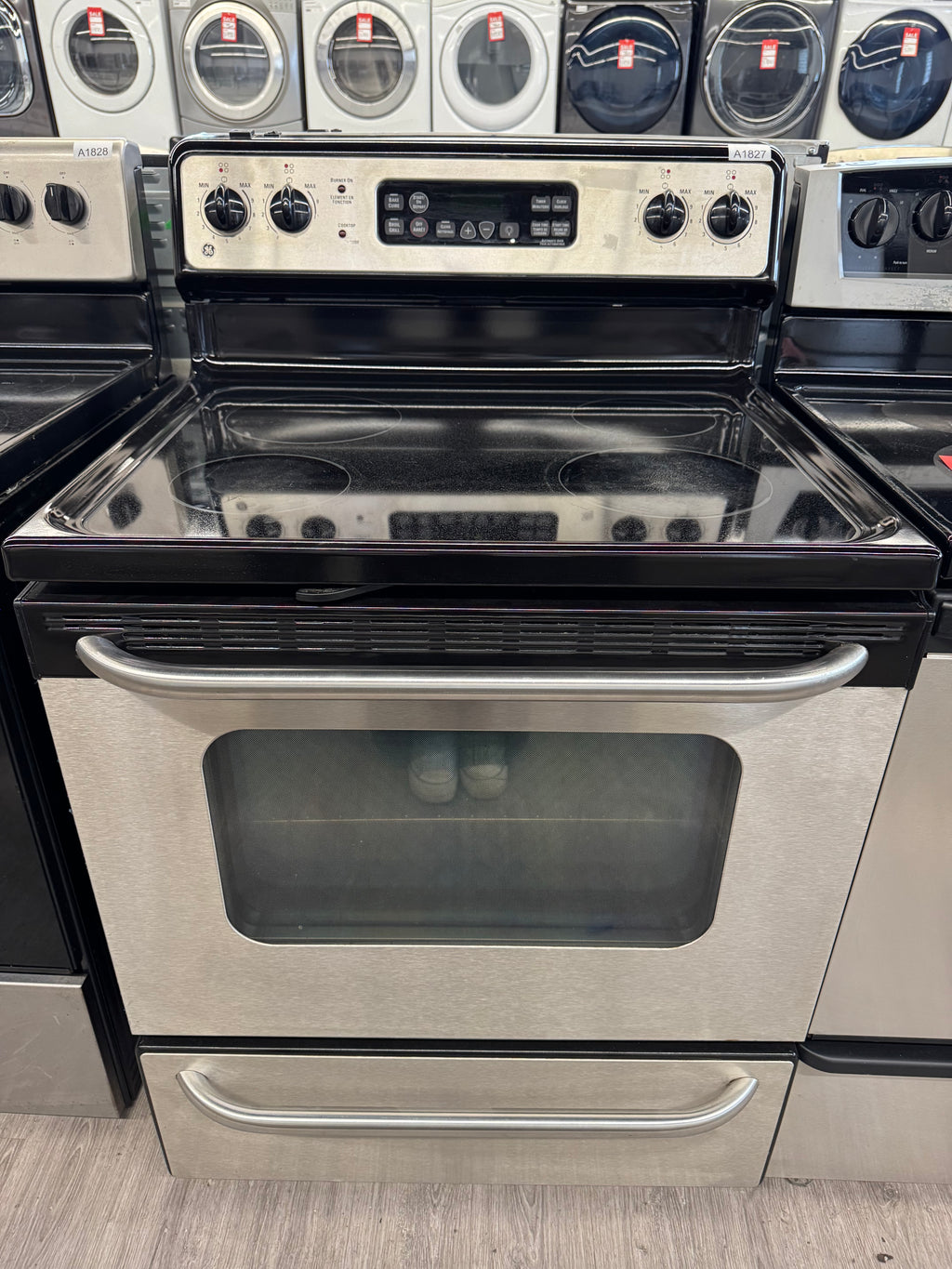 GE 30” Freestanding Glass Top Range - JCBP63SK4SS