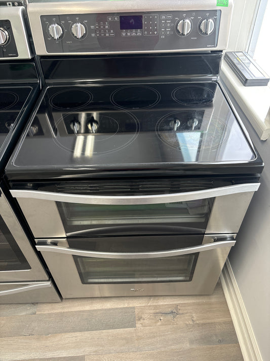 Whirlpool 30” Freestanding Double Oven Glass Top Range