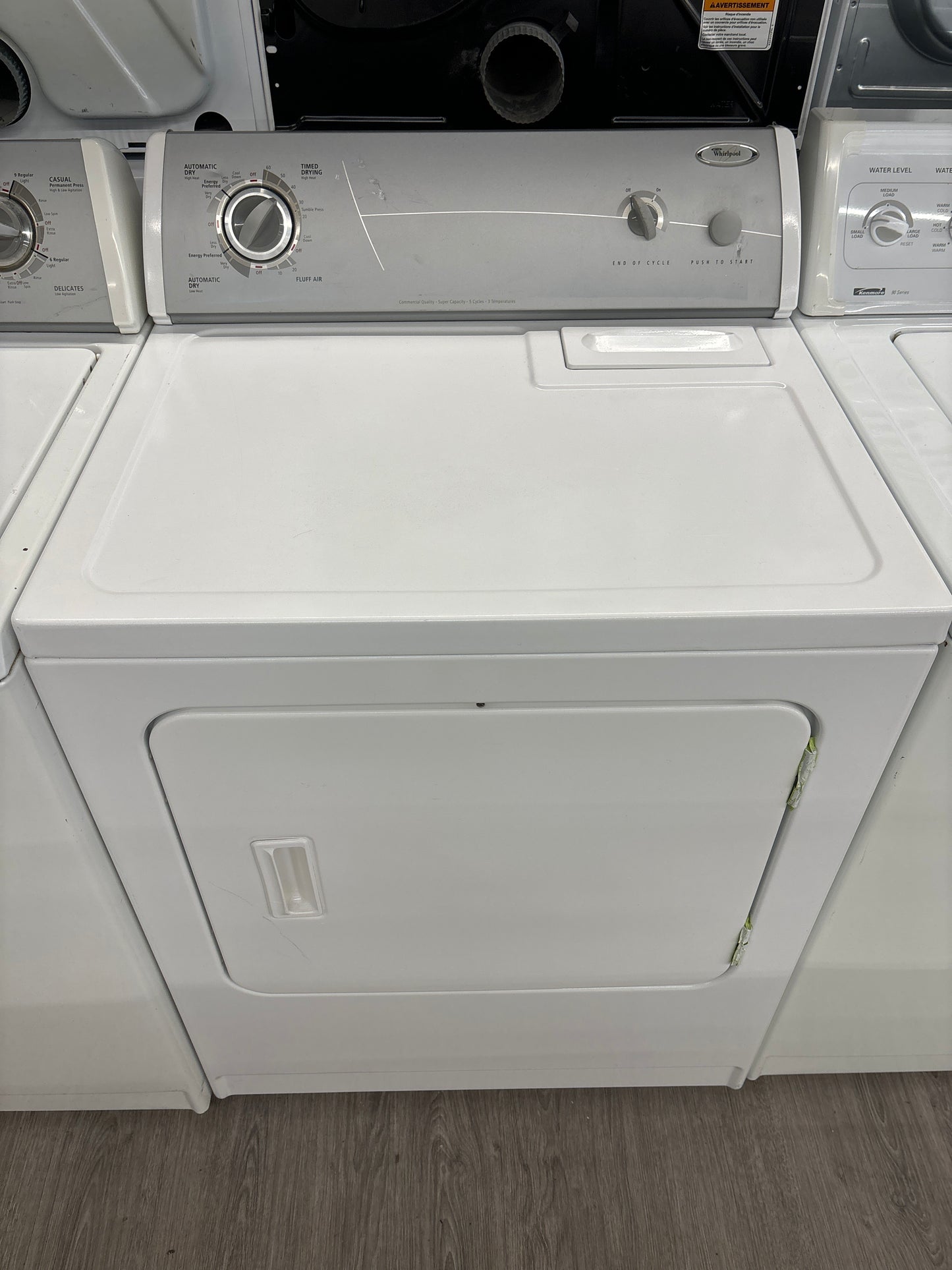 WHIRLPOOL 27" TOP LOAD WASHER AND DRYER SET LSQ9549PW1 / YLEQ5000PW0