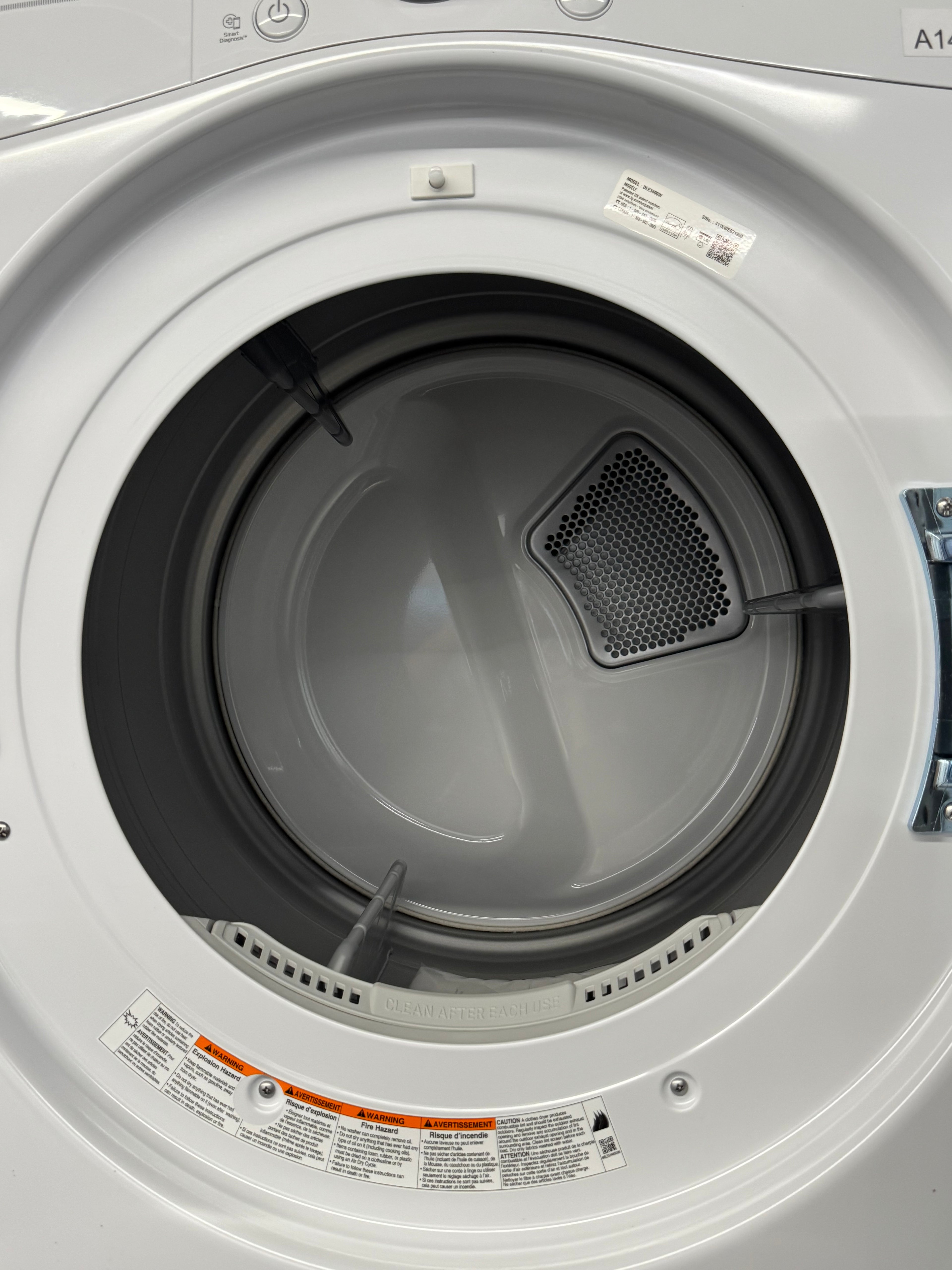 OPEN BOX - LG 27” Front Load Electric Dryer - DLE3400W