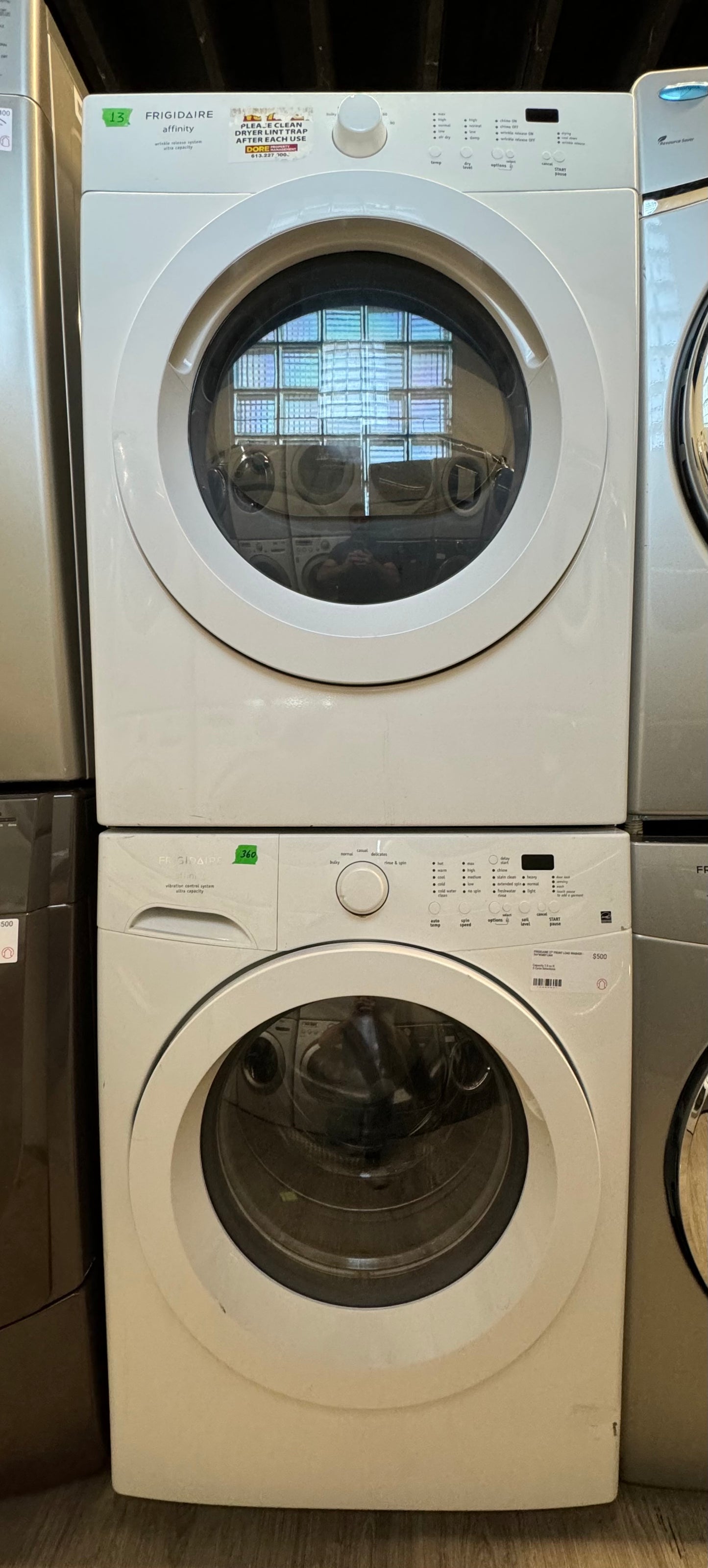 FRIGIDAIRE 27” FRONT LOAD WASHER/DRYER SET - CAQE7001LW1