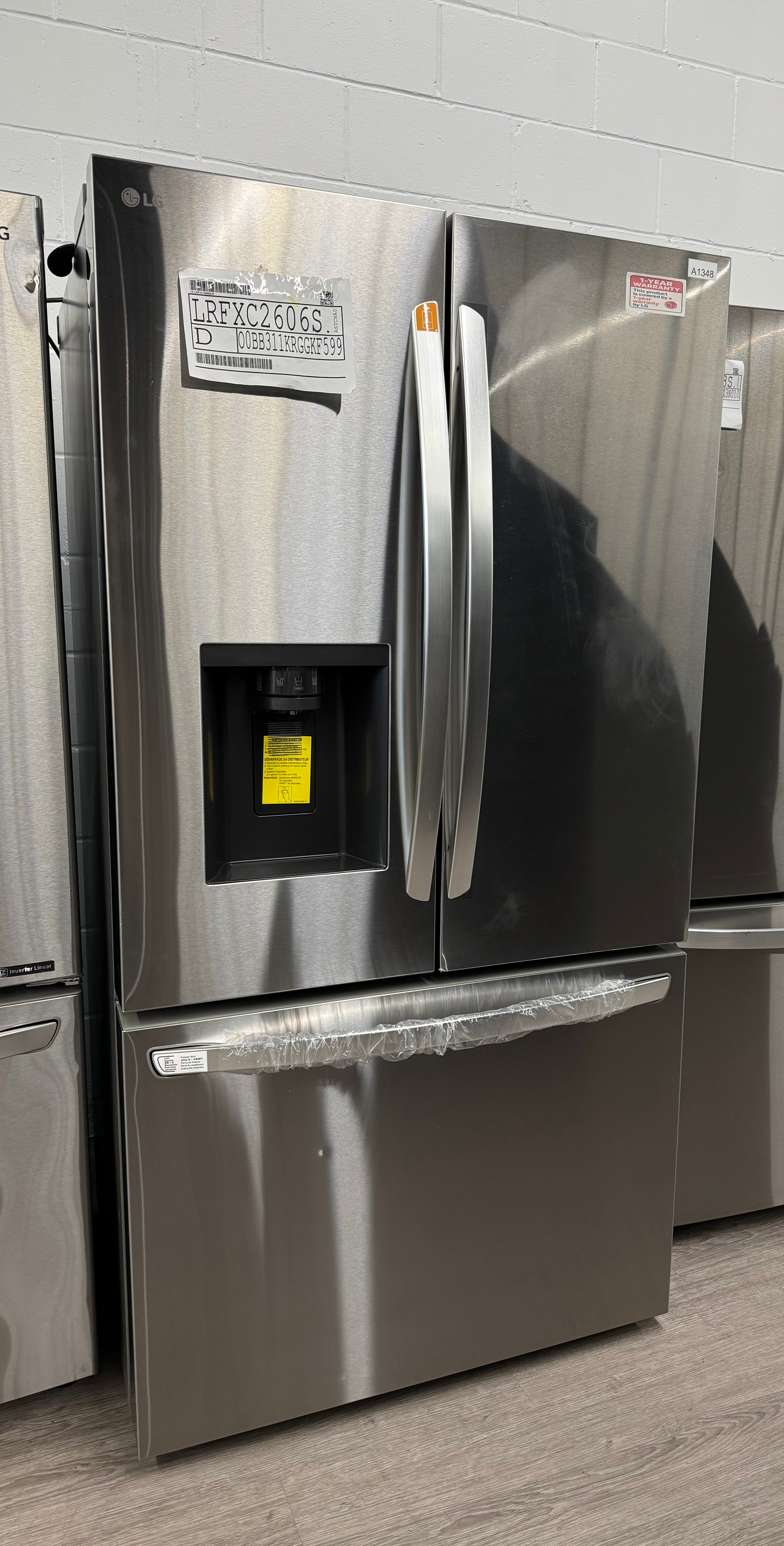 OPEN BOX - LG 36” French Door Refrigerator with Water & Ice Dispenser - LRFXC2606S - 1 YEAR LG WARRANTY