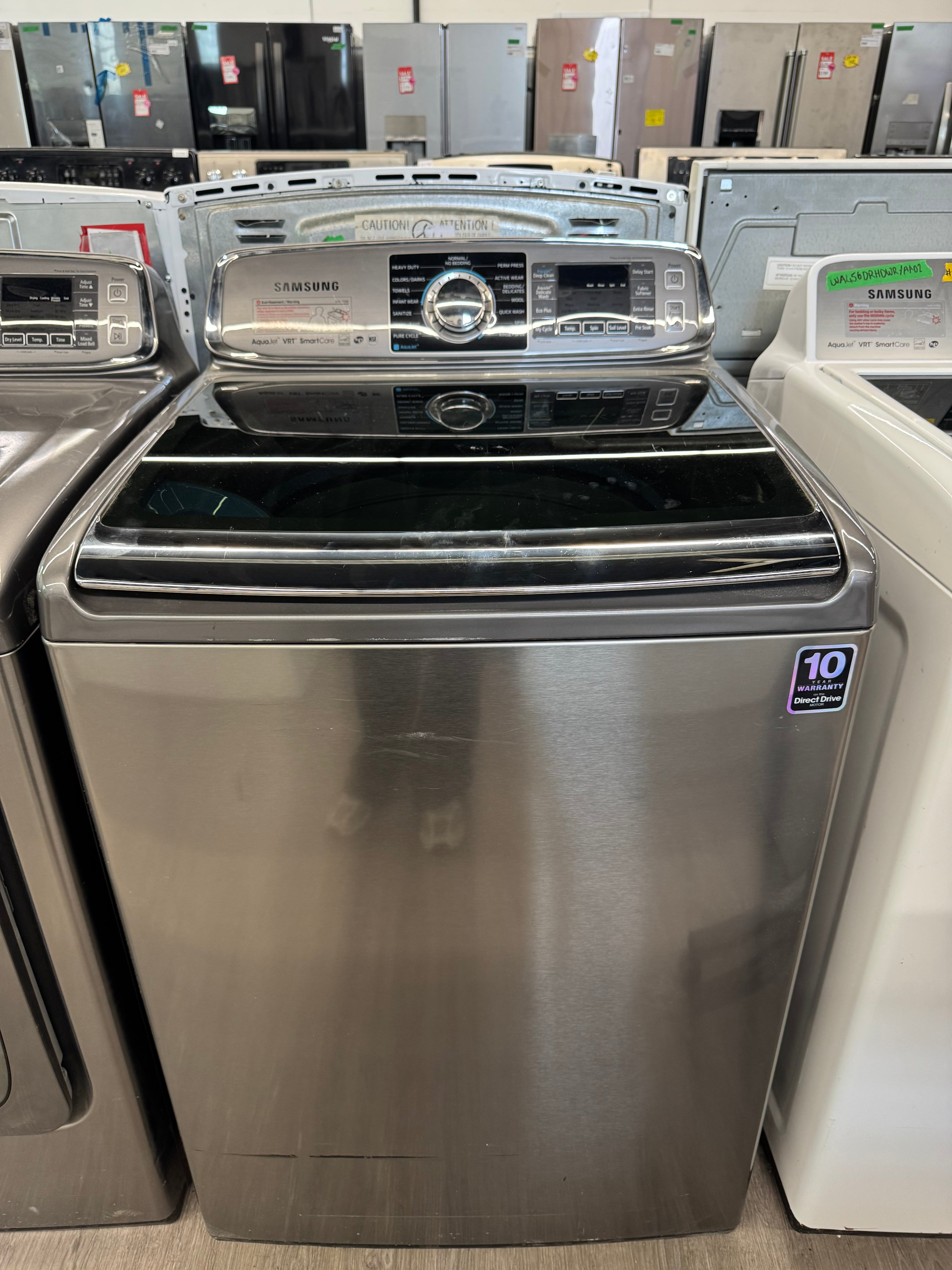 Samsung 27” Top Load Washer & Dryer Set (WA50F9A8DSP/A2 & DV50F9A8EVP/AR)