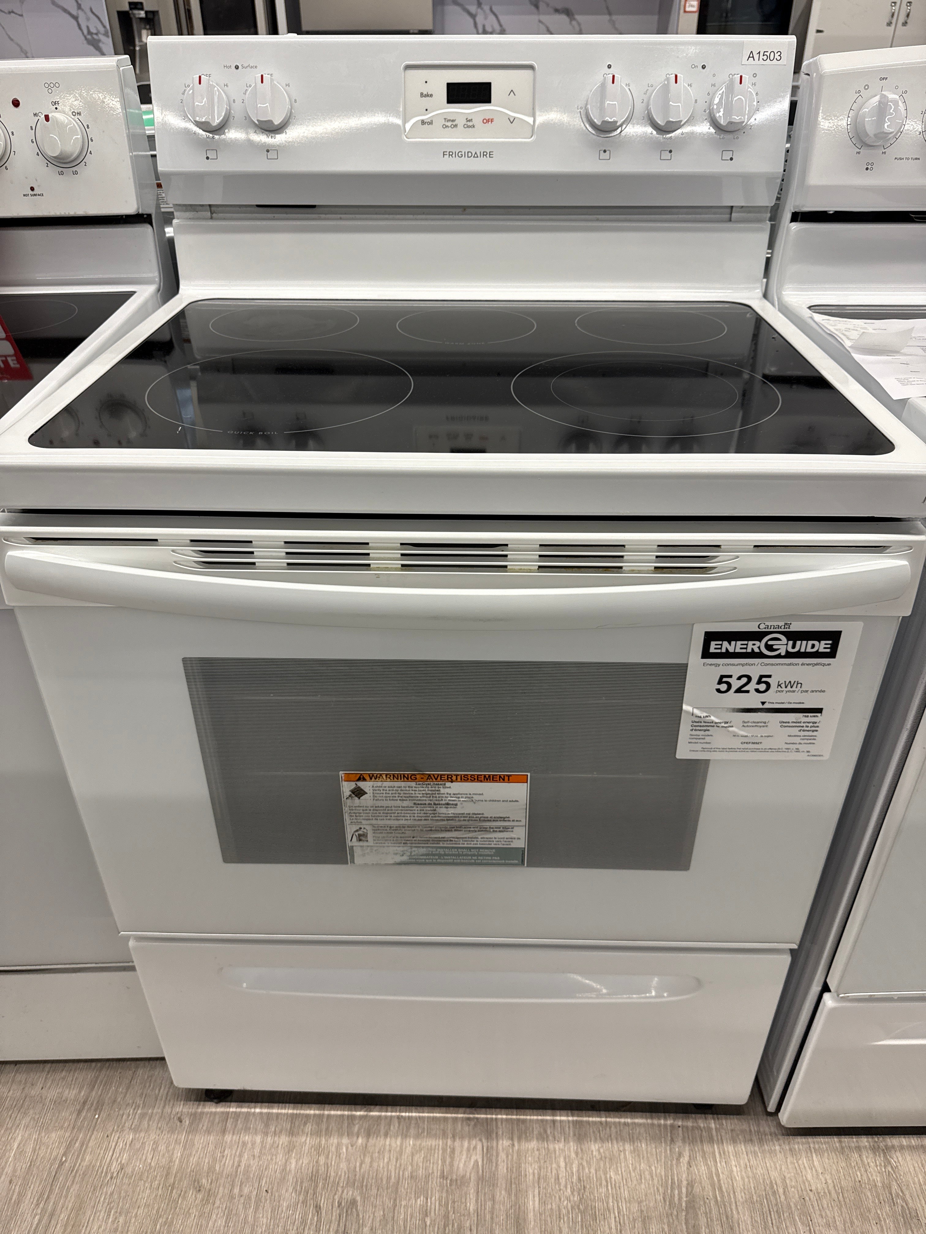 Frigidaire 30" Freestanding Glass Top Range -  CFEF3052TWC