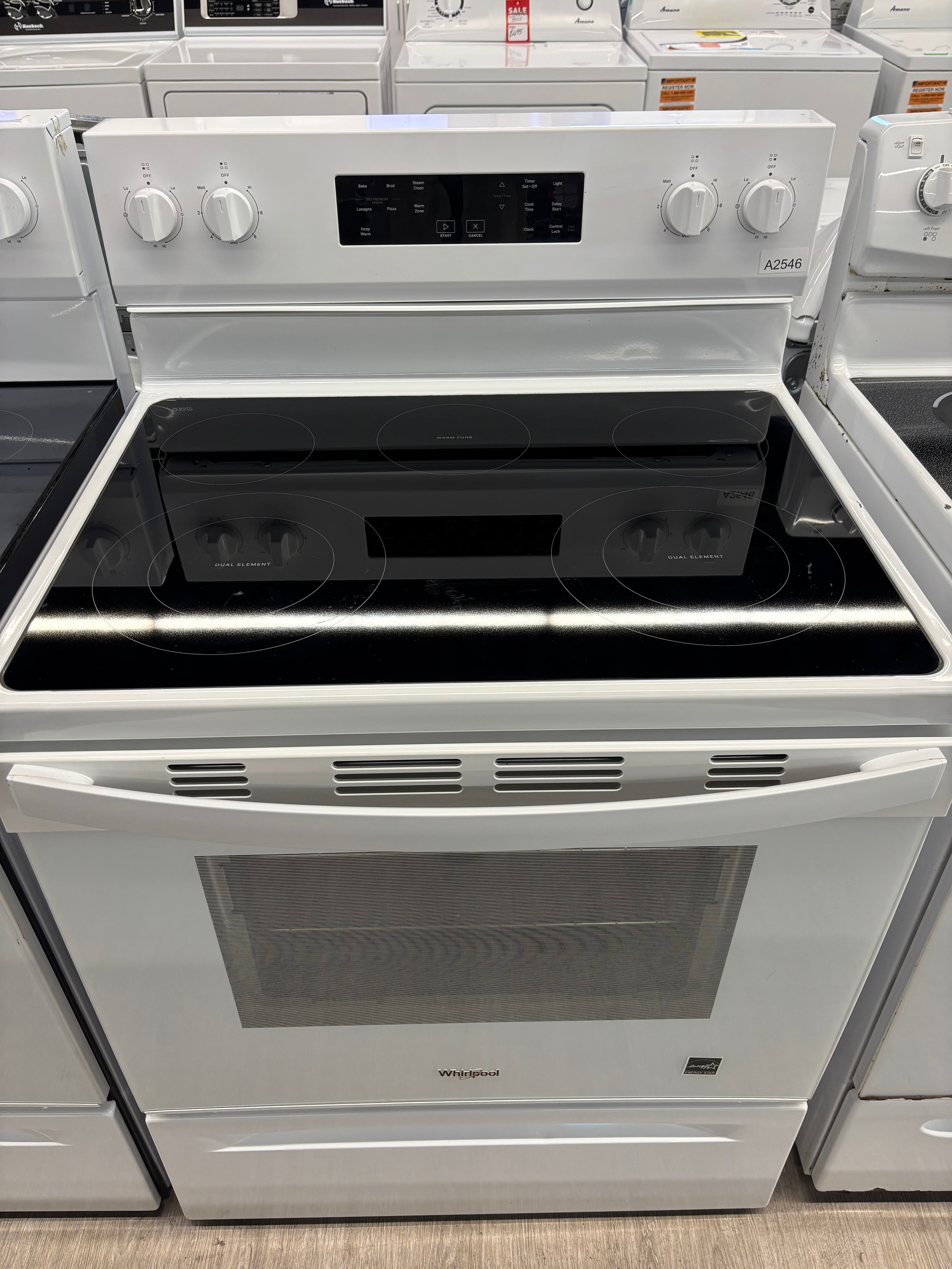 OPEN BOX - Whirlpool 30” Freestanding Glass Top Range - YWFES3330RW0