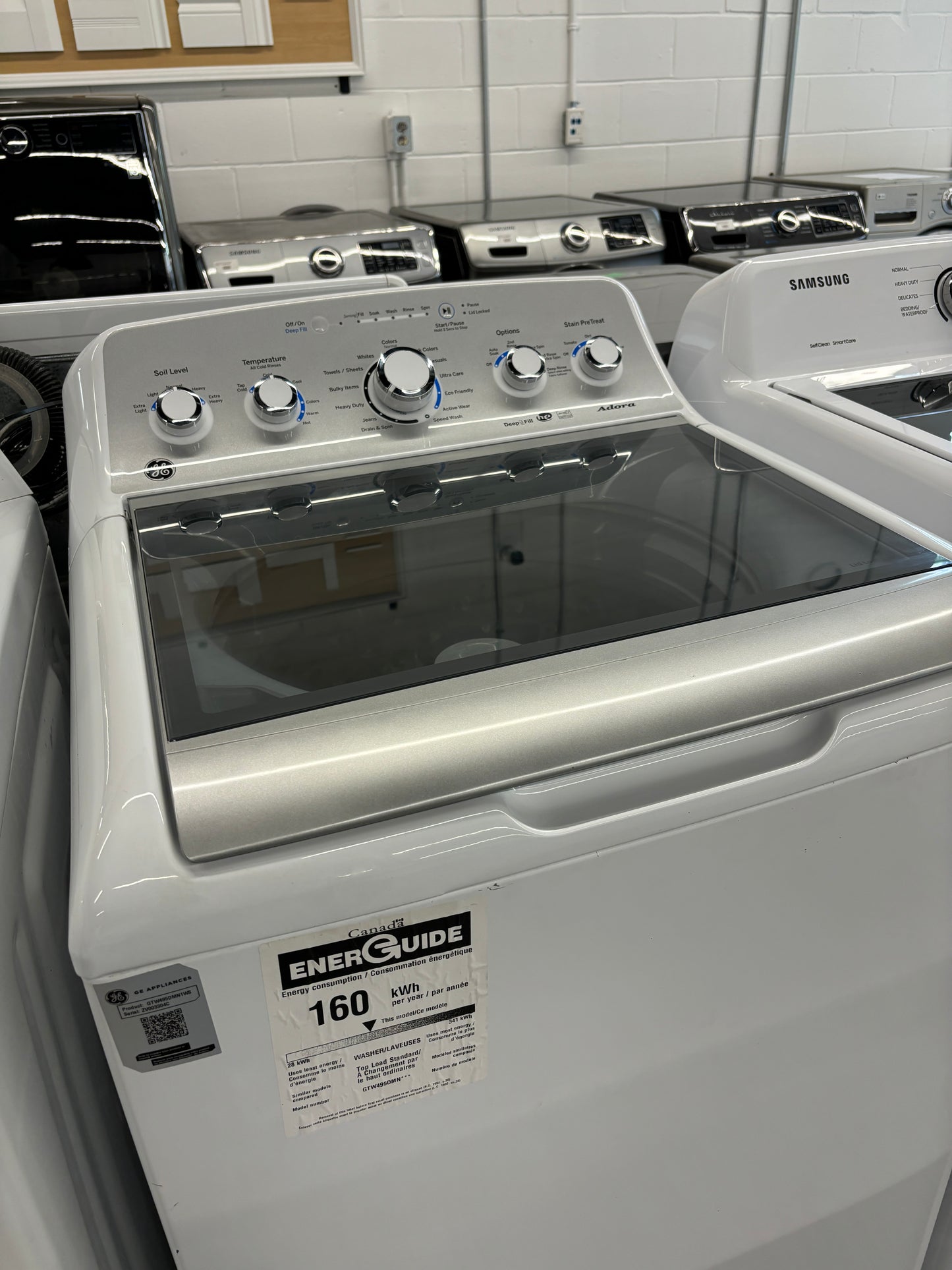 GE 27" Top Load Washer - GTW495DMN1WS