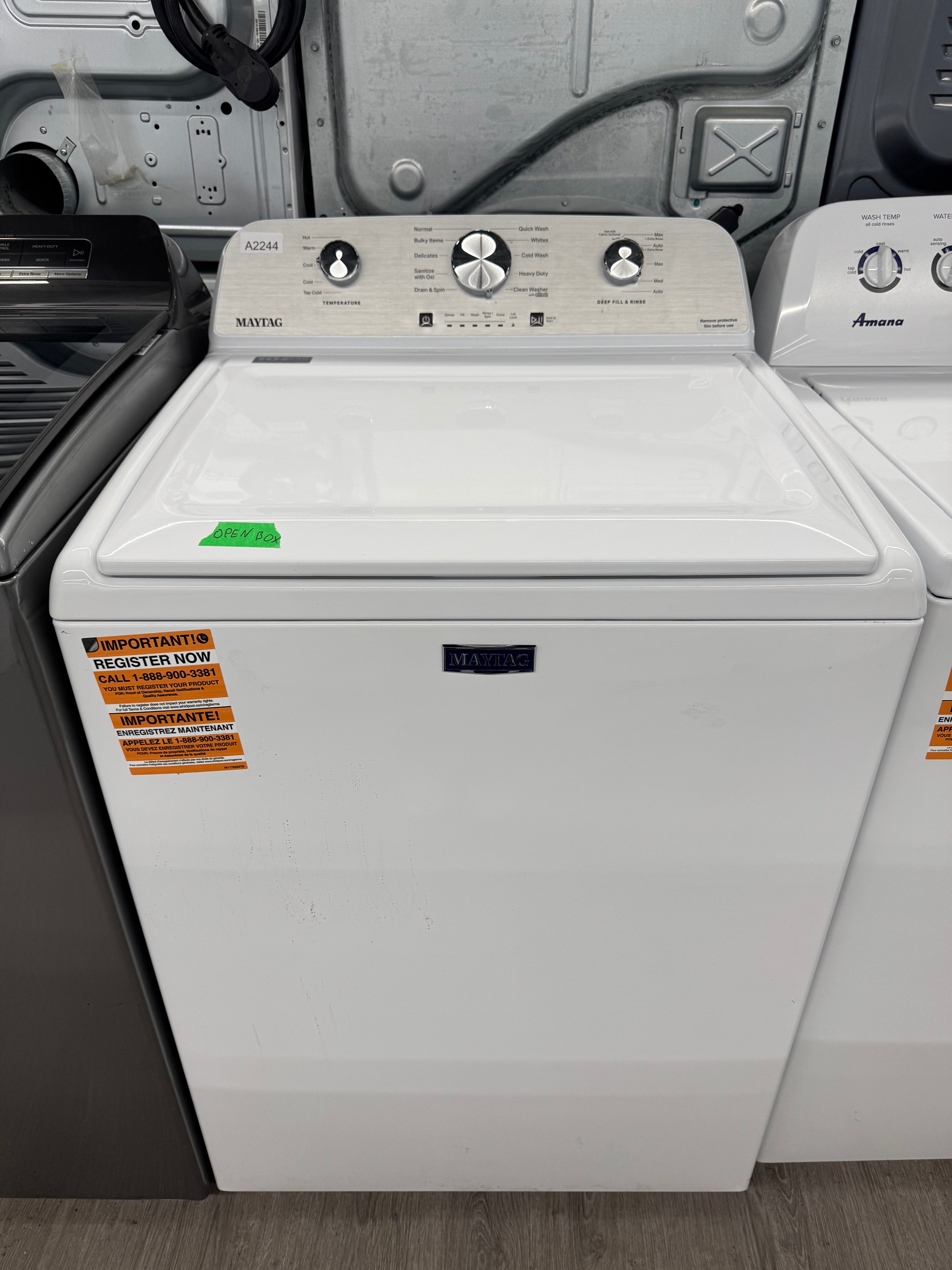 OPEN BOX - Maytag 27” Top Load Washer - MTW4205SWD