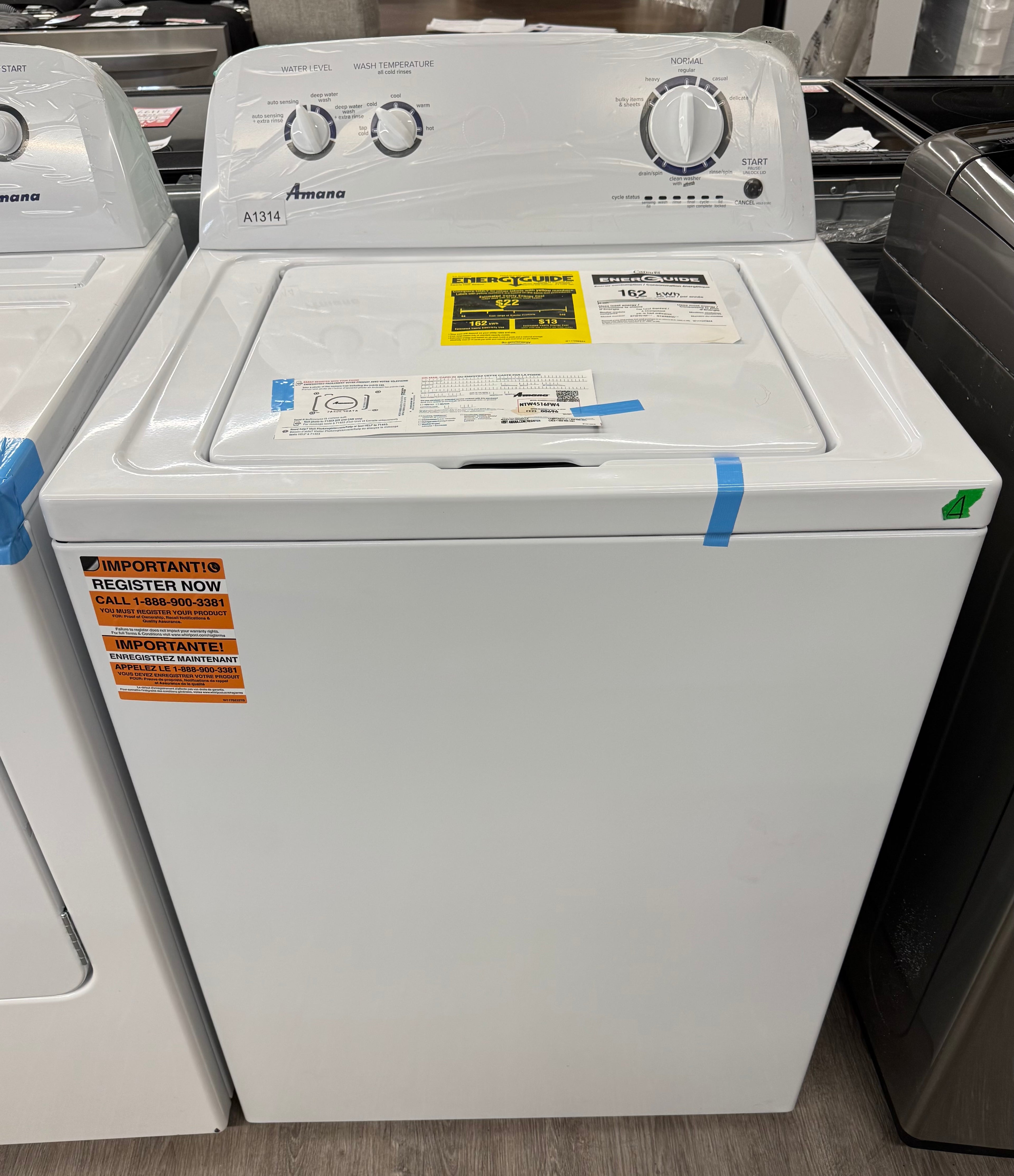 OPEN BOX - Amana Laundry Set - NTW4516FW4 & YNED4655EW1
