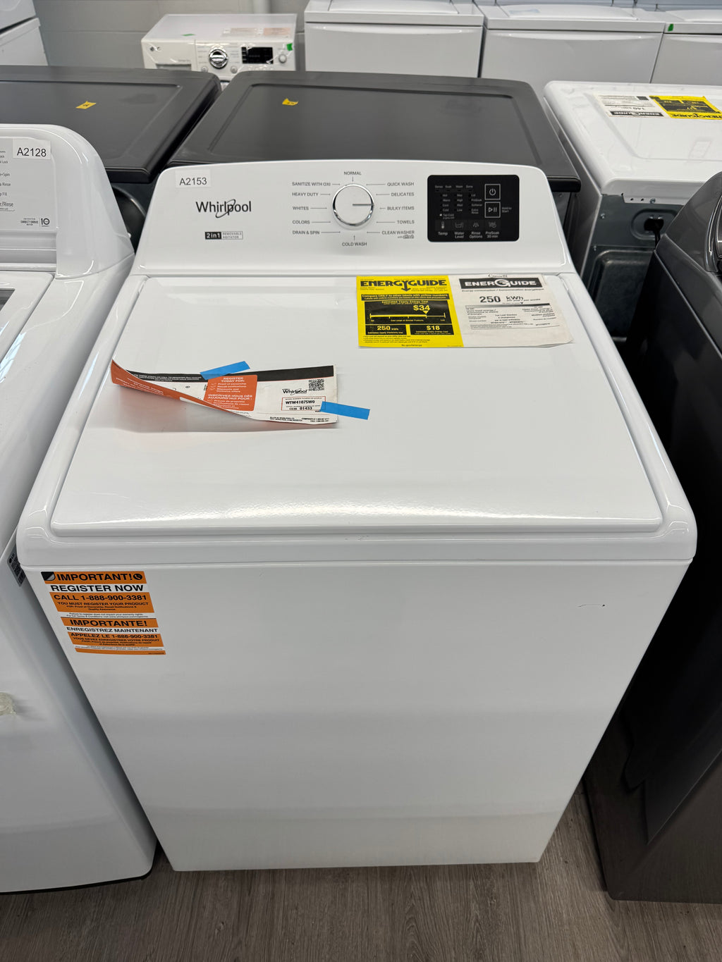 OPEN-BOX - Whirlpool 27” Top Load Washer - WTW4107SW0