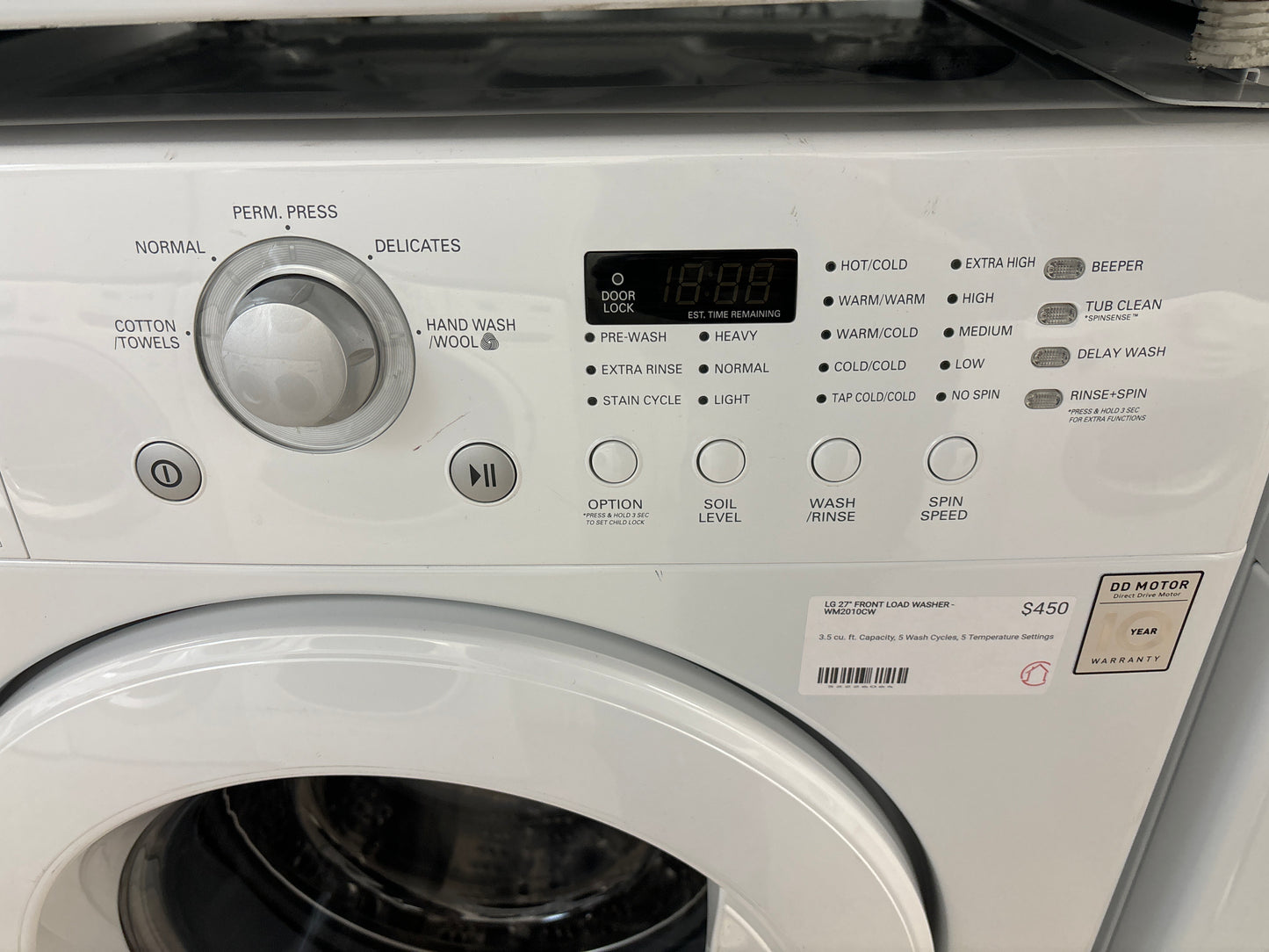 LG 27" WASHER AND DRYER SET WM2010CW / DLE1310W