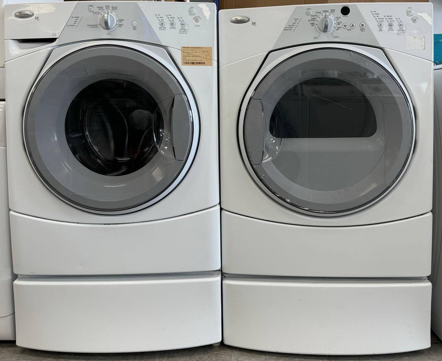 WHIRLPOOL 27” FRONT LOAD WASHER/DRYER SET