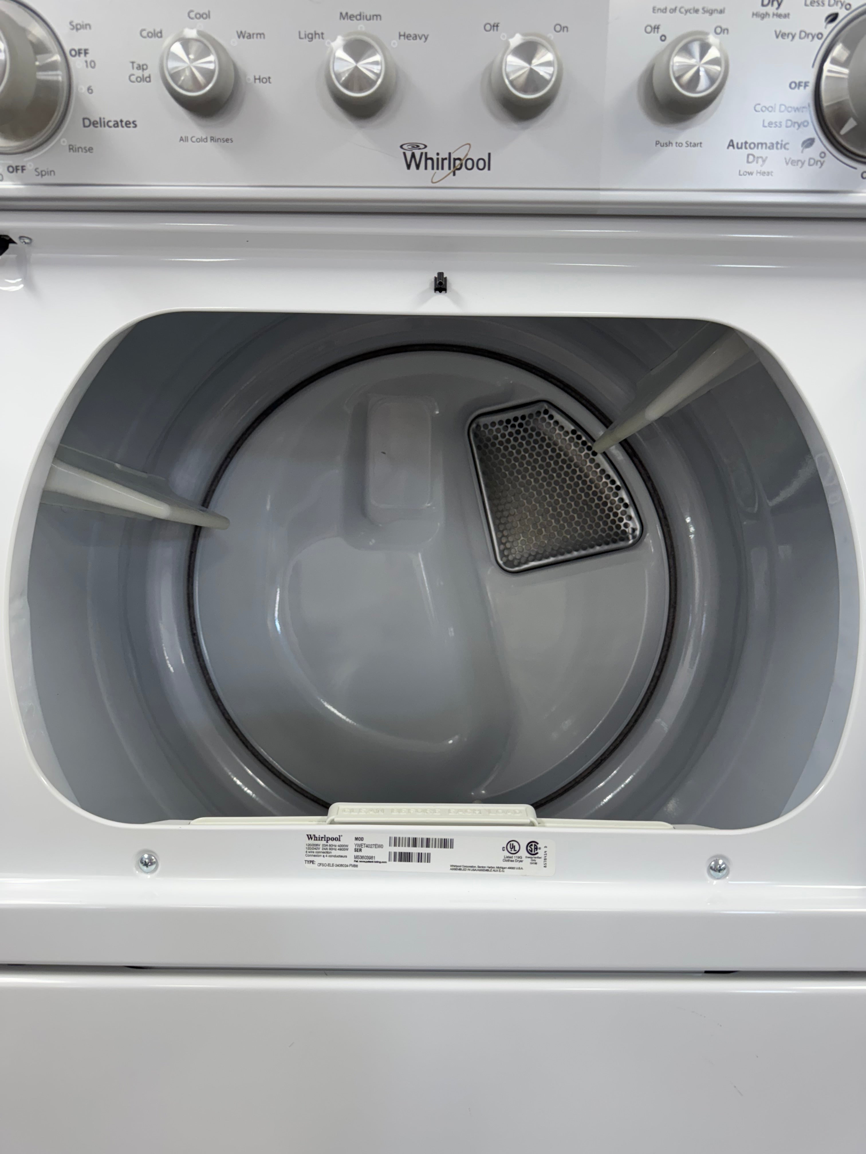 Whirlpool 27” Laundry Center - YWET4027EW0