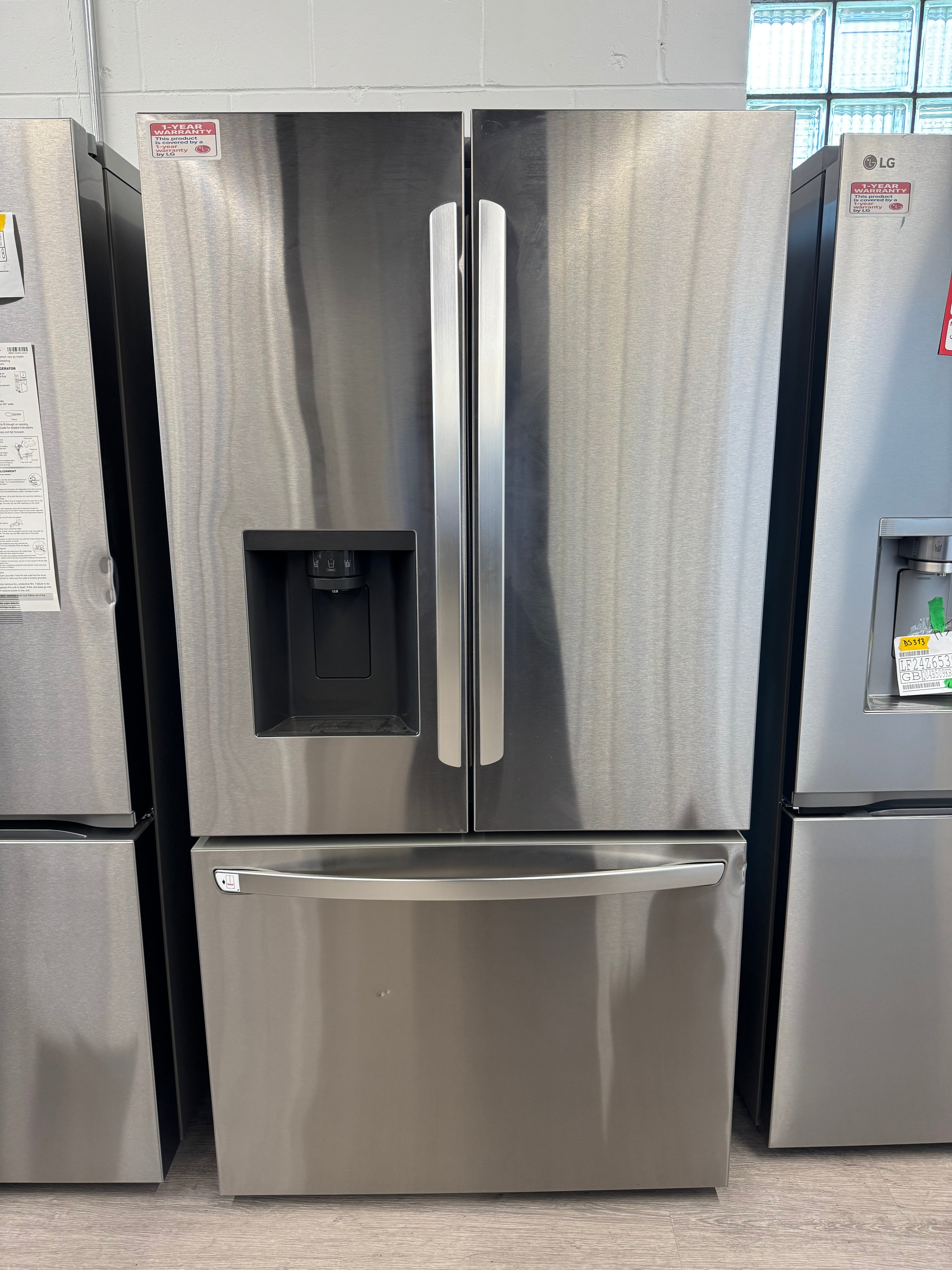 NEW - LG 36” Counter Depth French Door Fridge with Water & Ice Dispenser - LRFXC2606S (1 YEAR MANUFACTURER WARRANTY)