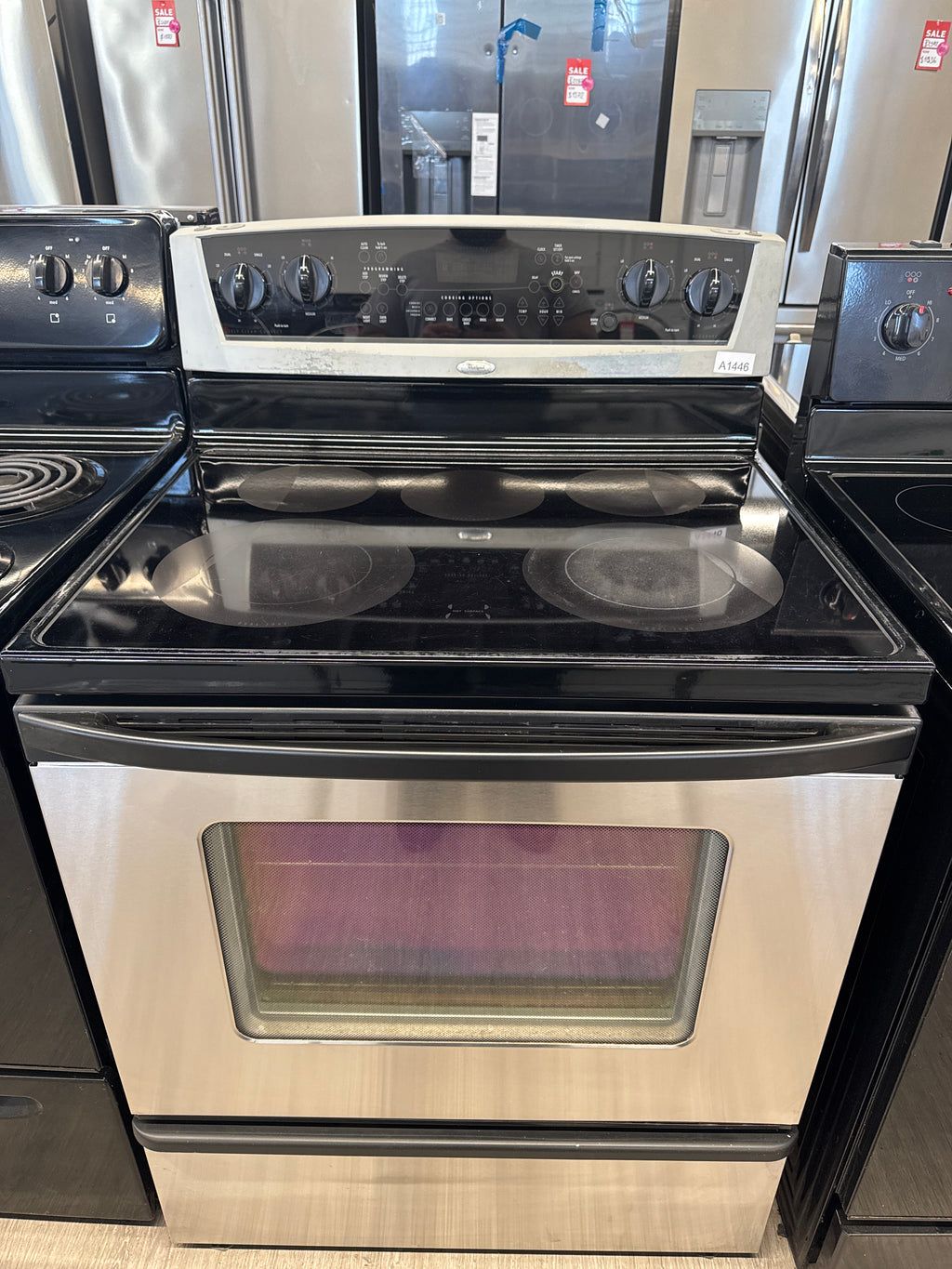 Whirlpool 30” Freestanding Glass Top Range - GERC4110PS0