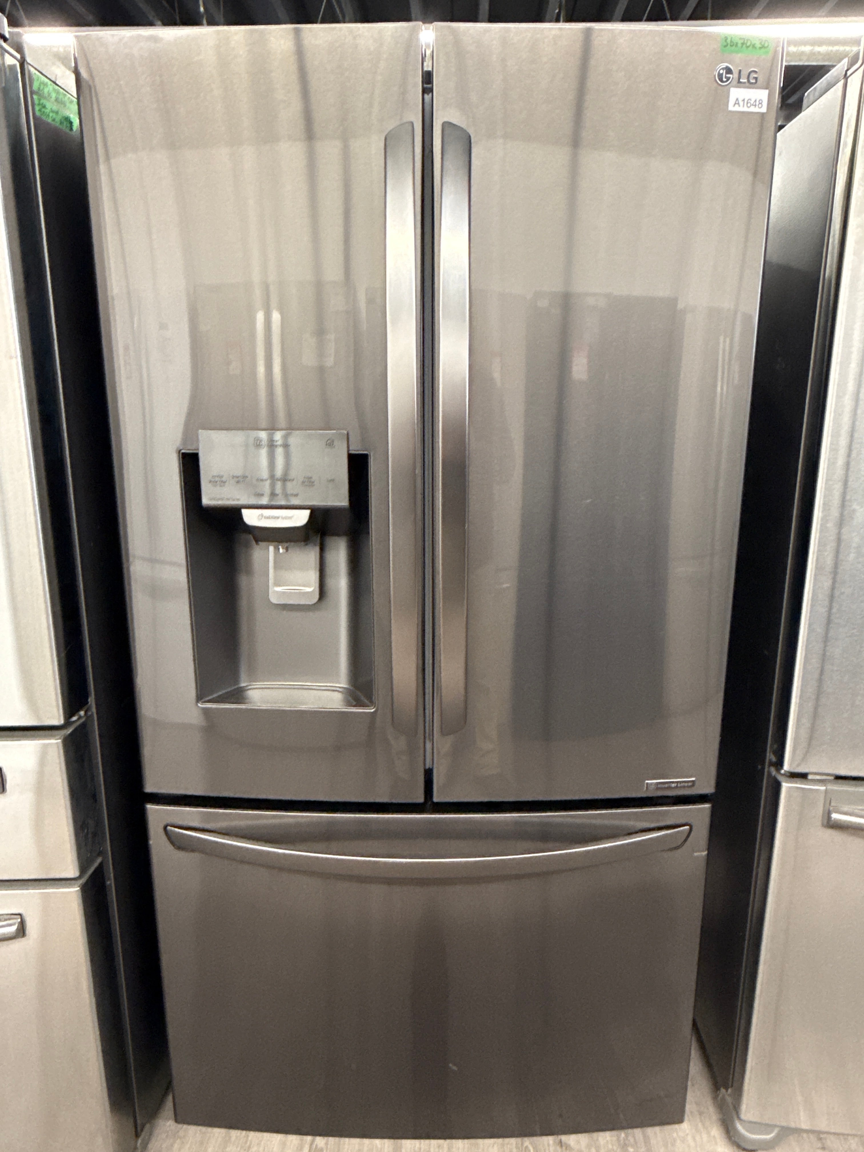 LG 36” French Door Refrigerator with Water & Ice Dispenser - LFXS28968D