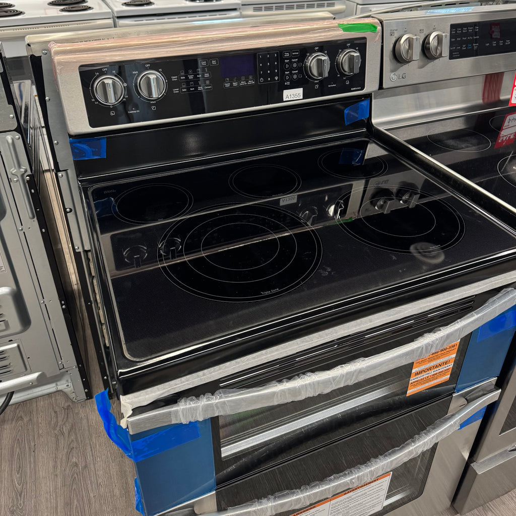 OPEN BOX - Whirlpool 30” Freestanding Glass Top Double Oven Range - YWGE745C0FS