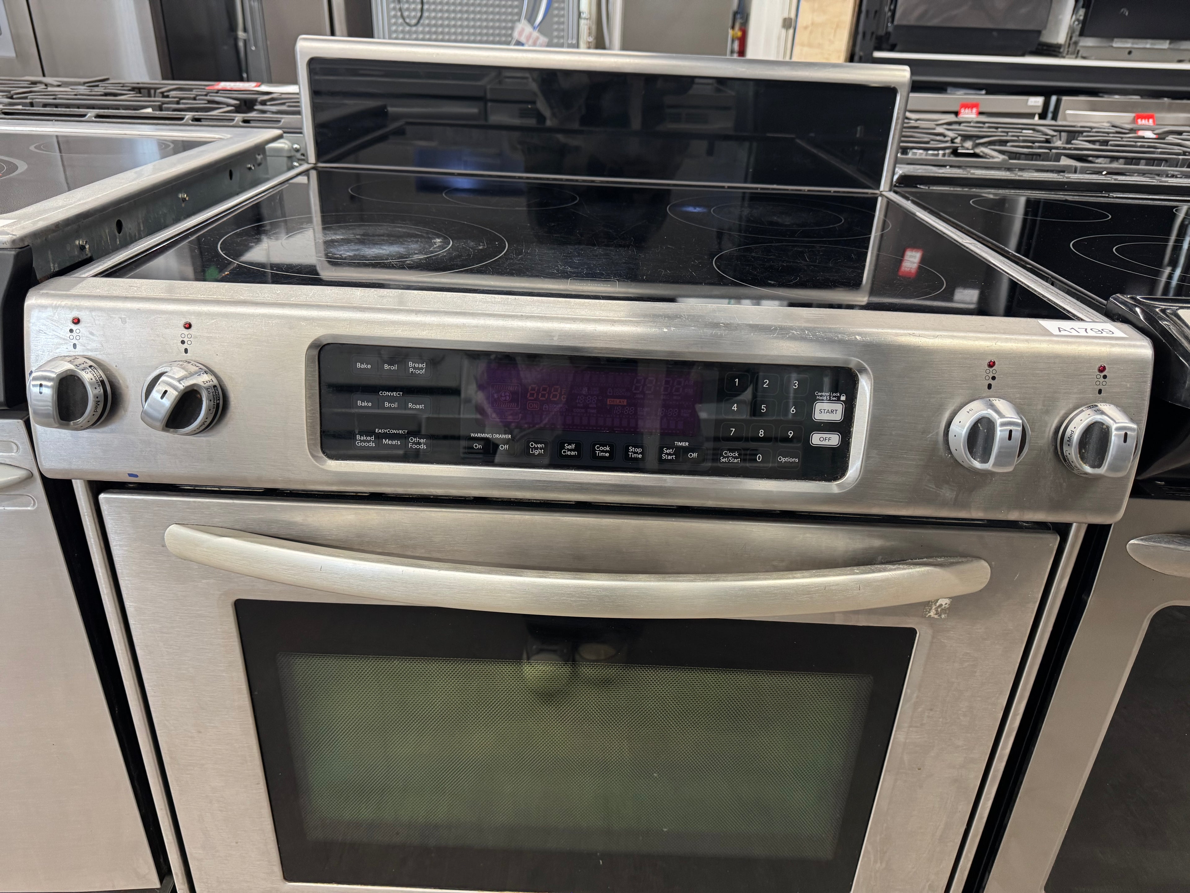 KitchenAid 30” Slide-in Glass Top Range- YKERS807SS