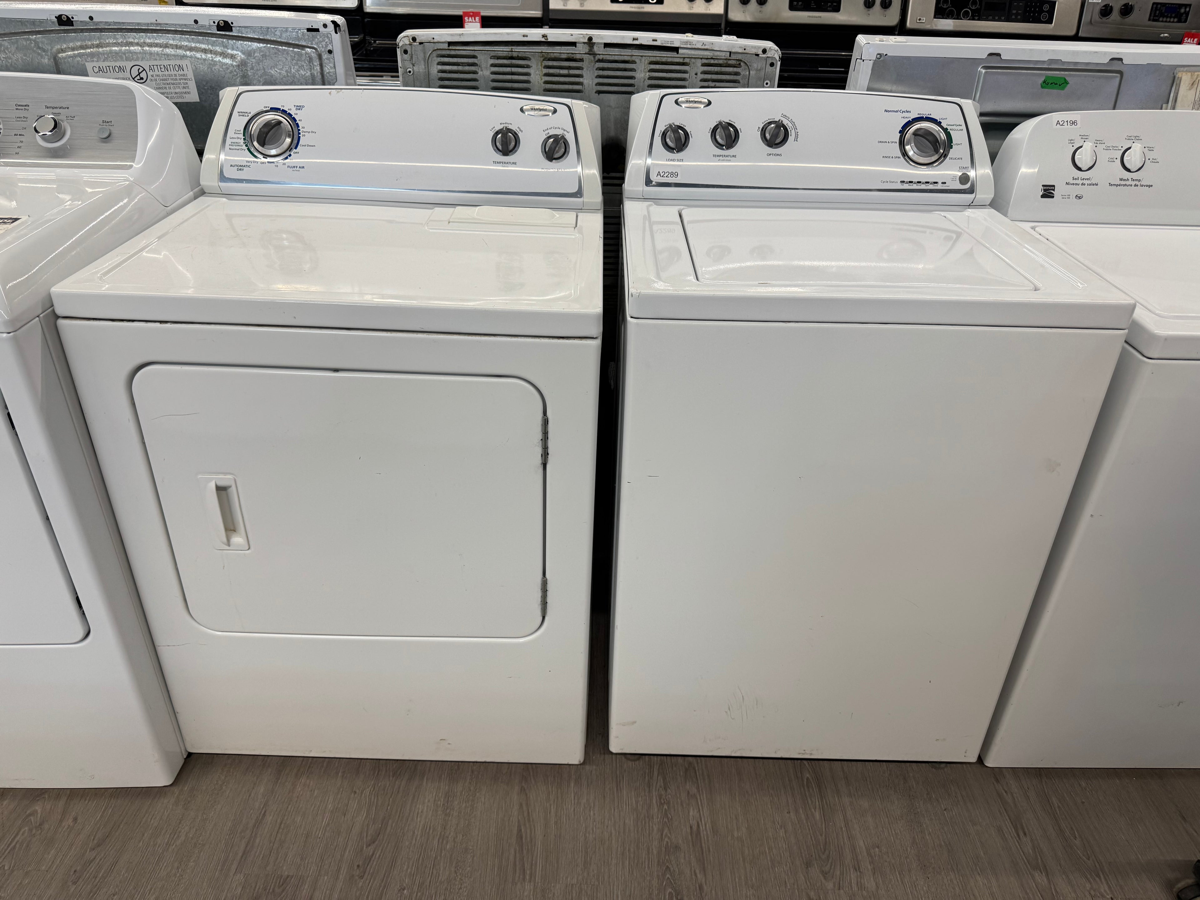 Whirlpool 27” Top Load Washer & Dryer Set (WTW4800XQ1 & YWED4700XQ0)