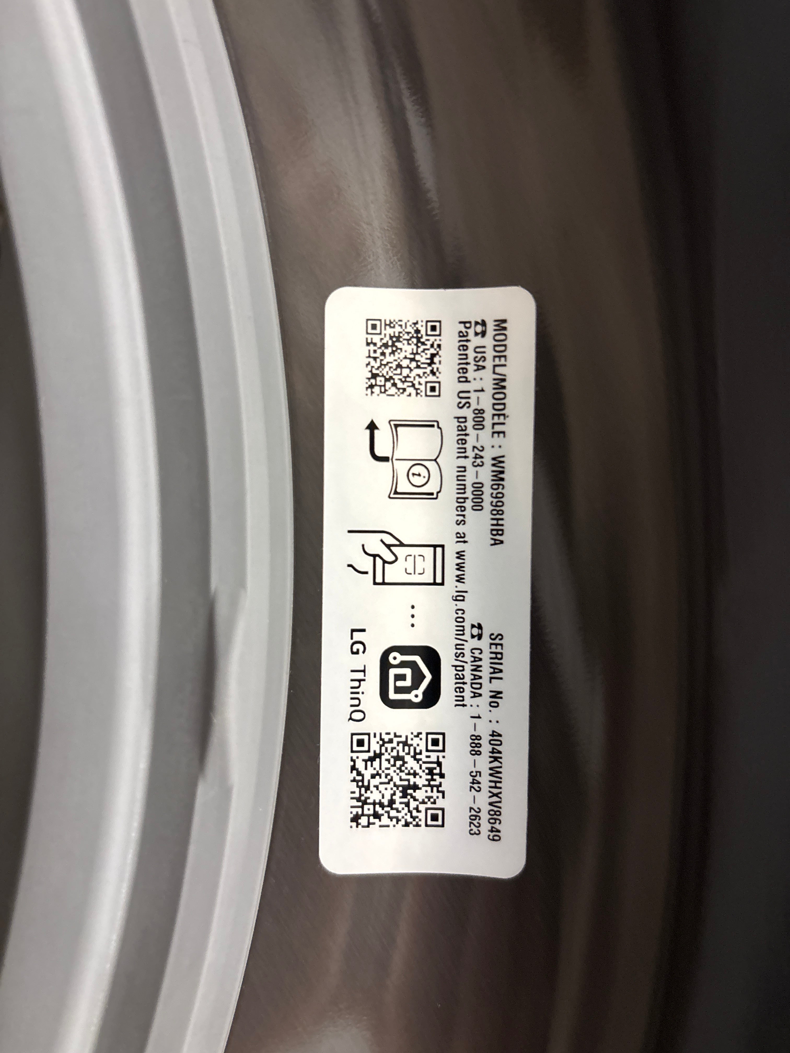 OPEN BOX - LG 27” All-in-One Washer and Dryer Combo - WM6998HBA - 1 YEAR LG WARRANTY