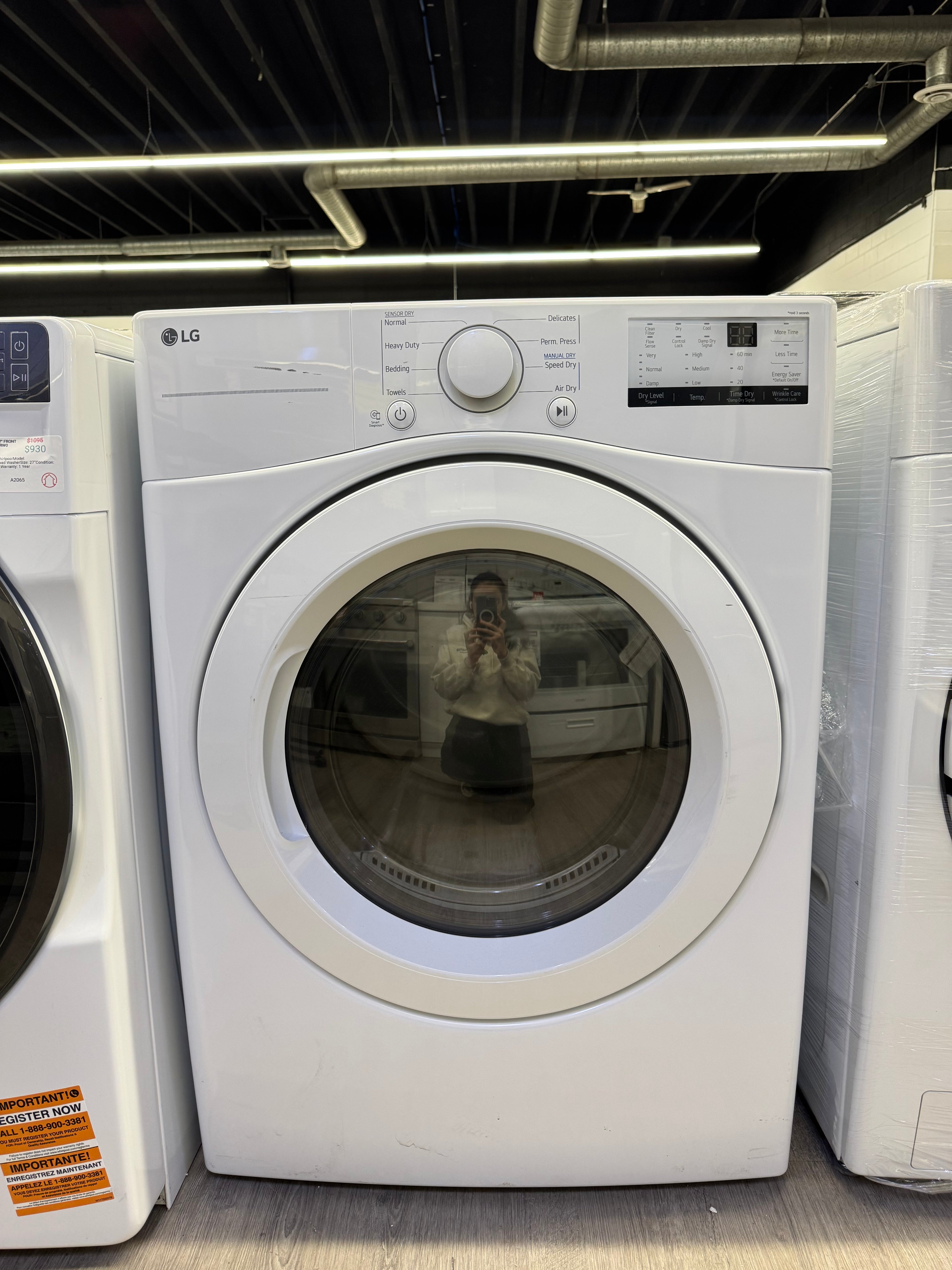 NEW - LG 27” Front Load Dryer -  DLE3400W (1 YEAR MANUFACTURER WARRANTY)