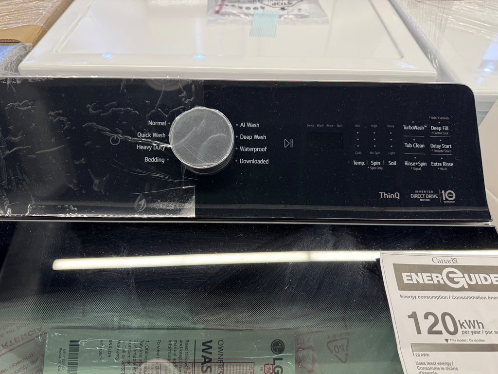 NEW - LG 27” Top Load Washer & Front Load Dryer (WT8400CW & DLE8400WE) 1 YEAR MANUFACTURER WARRANTY