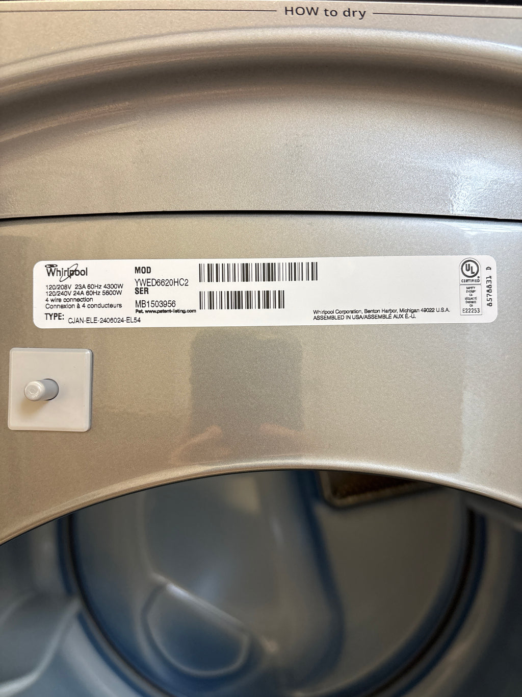 WHIRLPOOL 27” Front Load Dryer - YWED6620HC2