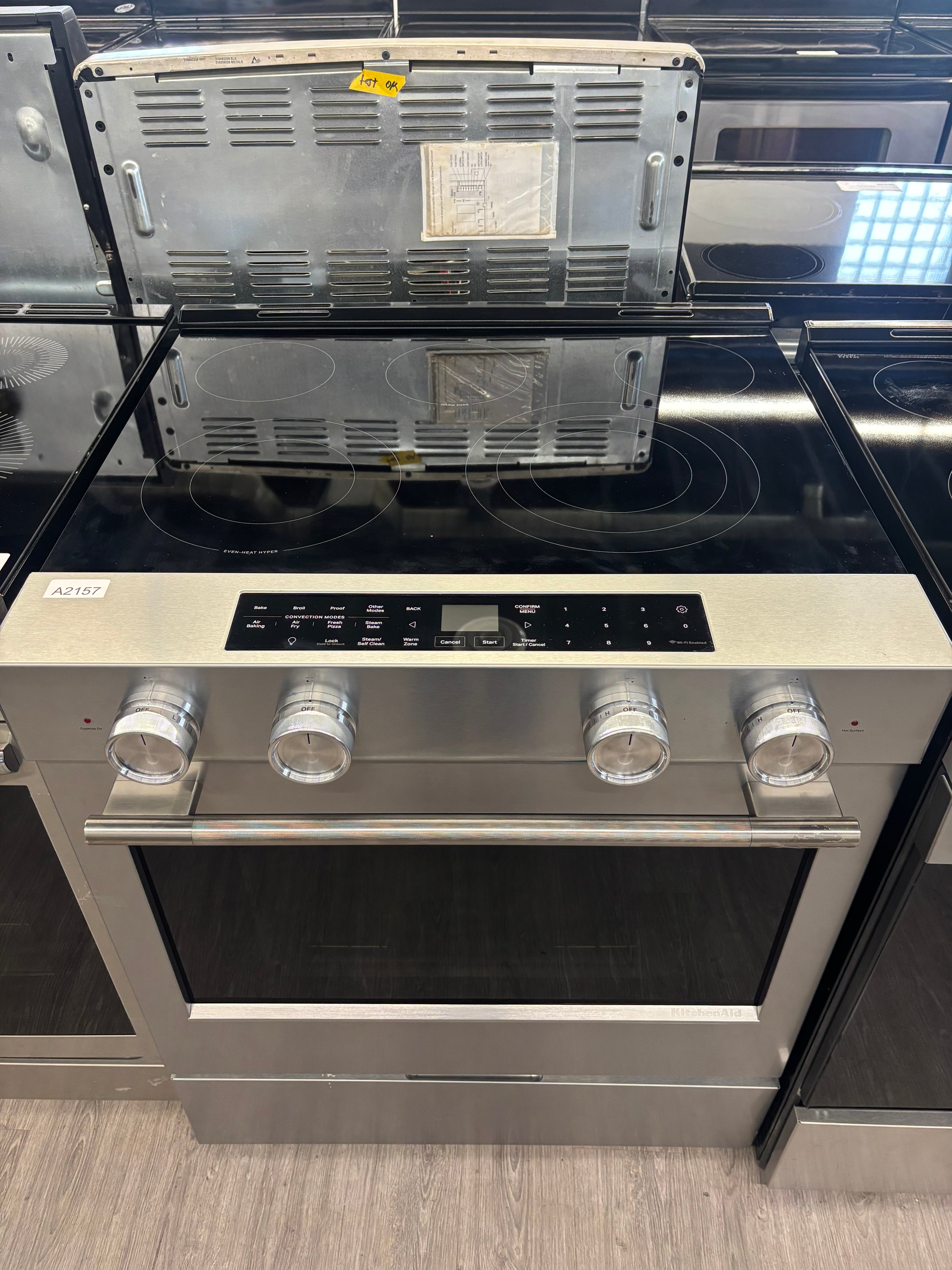 OPEN-BOX - KitchenAid 30” Slide-In Glass Top Range - YKSES5030SPS0