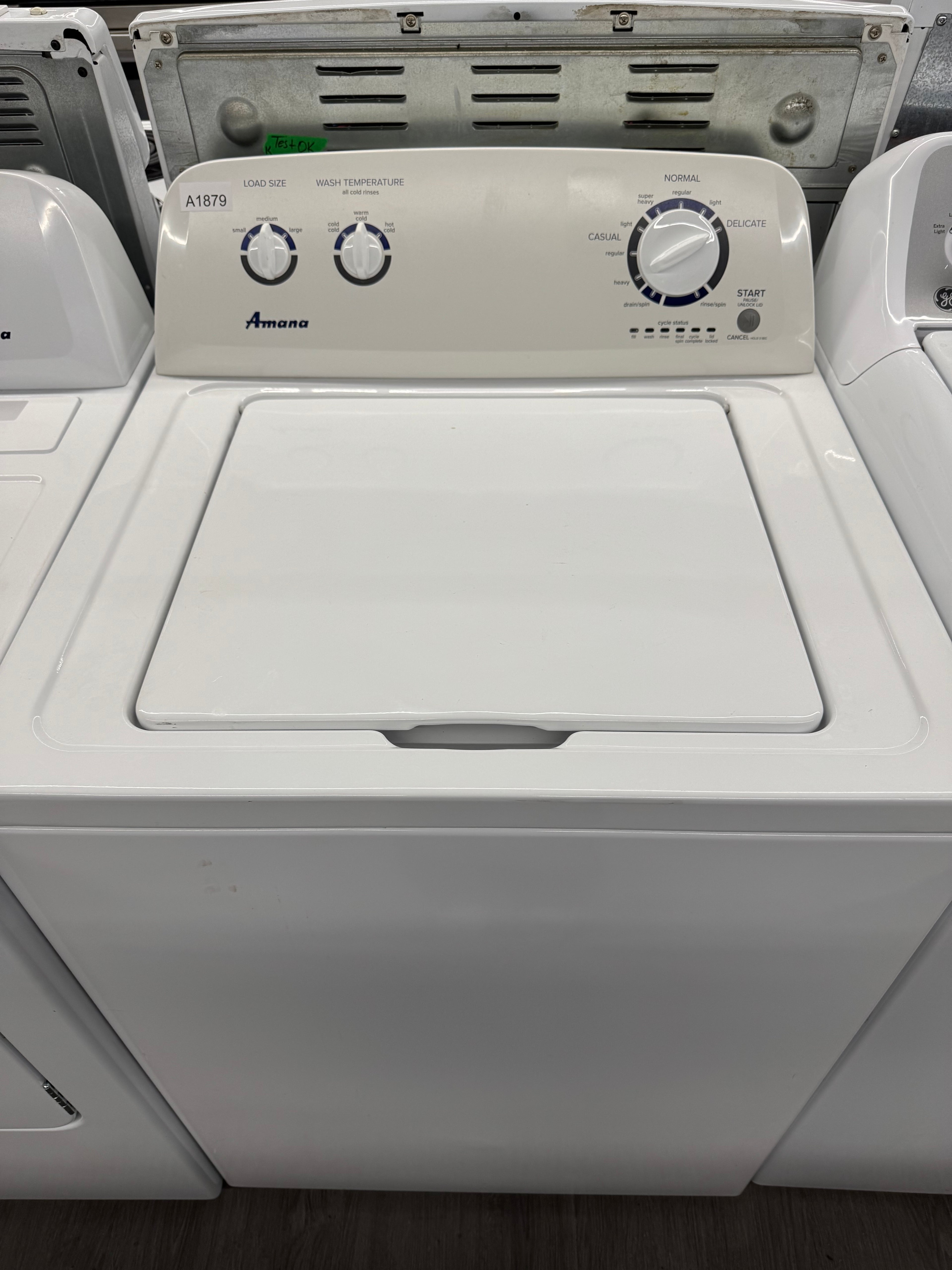 Amana 27” Top Load Washer & Dryer Set (NTW4600YQ1 & YNED4655EW1)