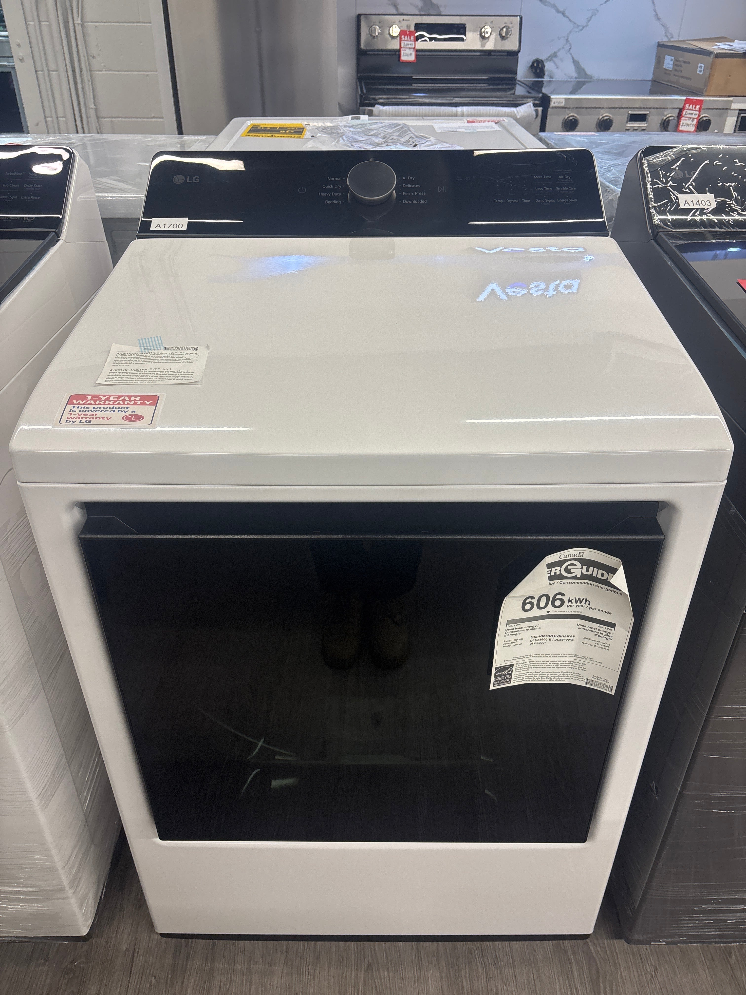 LG 27” Front Load Dryer - DLE8400WE (1 YEAR MANUFACTURER WARRANTY)