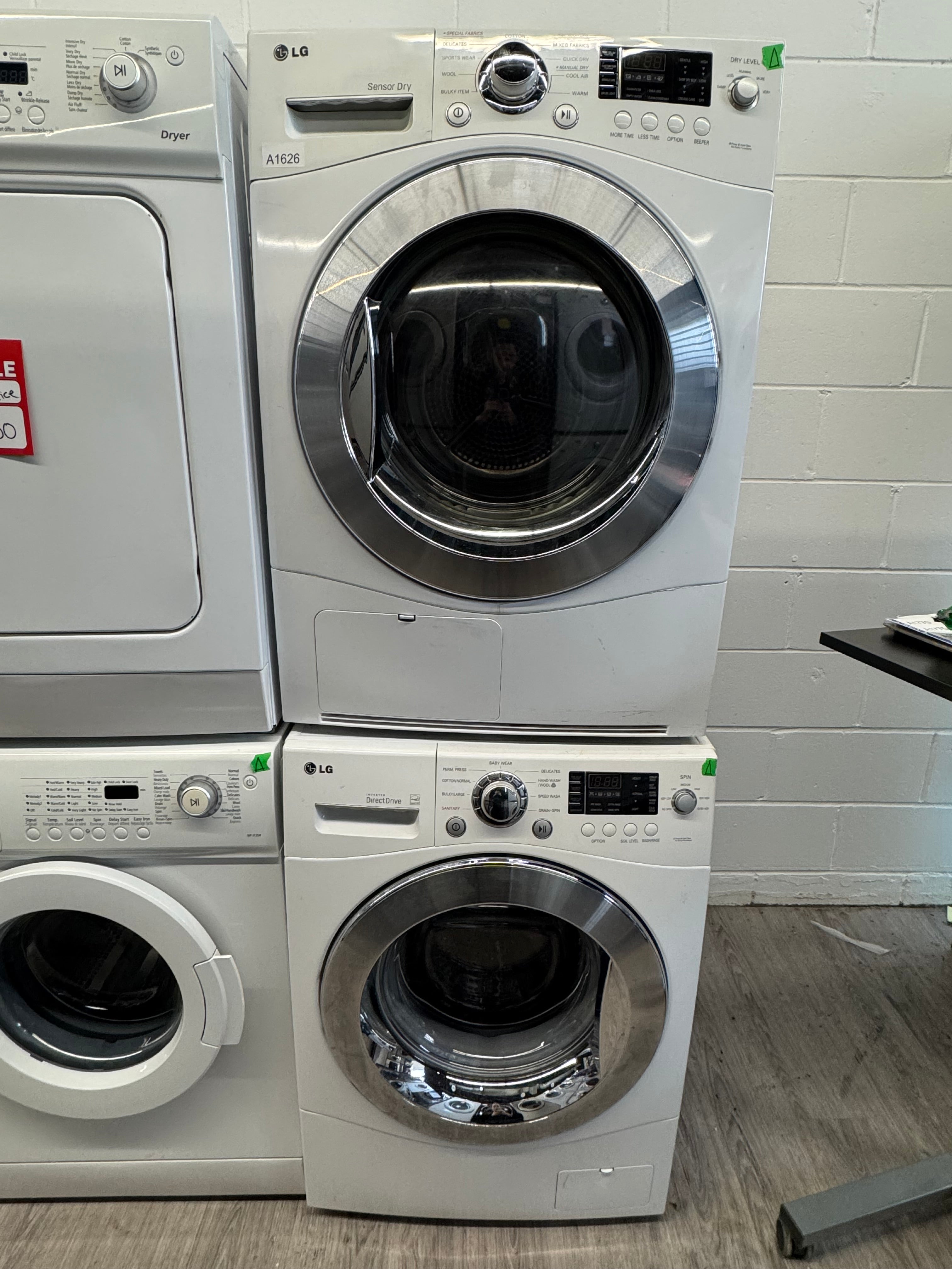 LG 24” Front Load Washer & Dryer Set (WM1355HW & DLEC855W)