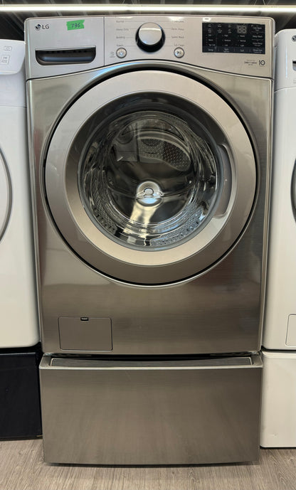 LG 27” FRONT LOAD WASHER WITH PEDESTAL - WM3400CV