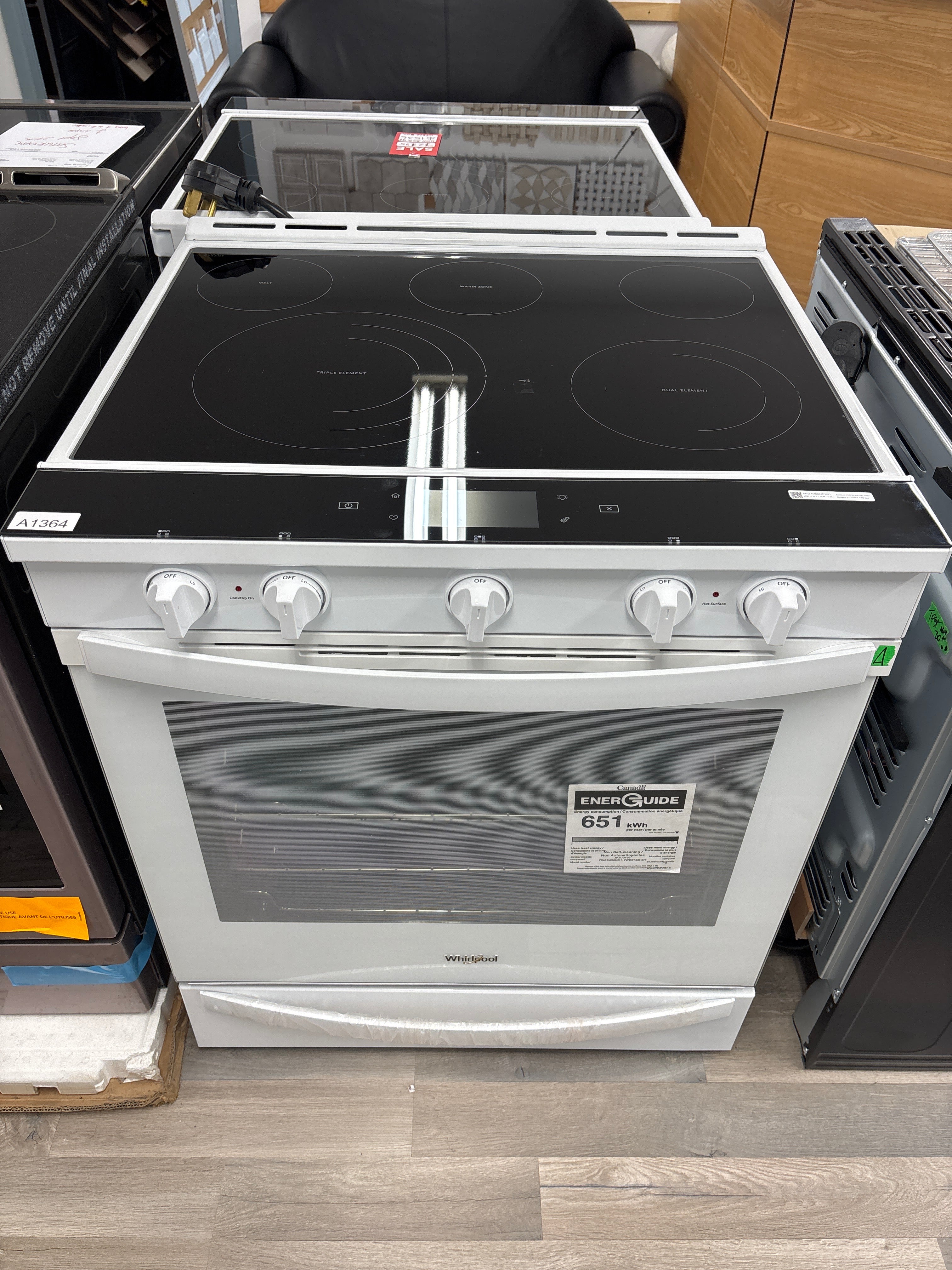 OPEN BOX -WHIRLPOOL 30” Slide in range - YWEW750H0HW5