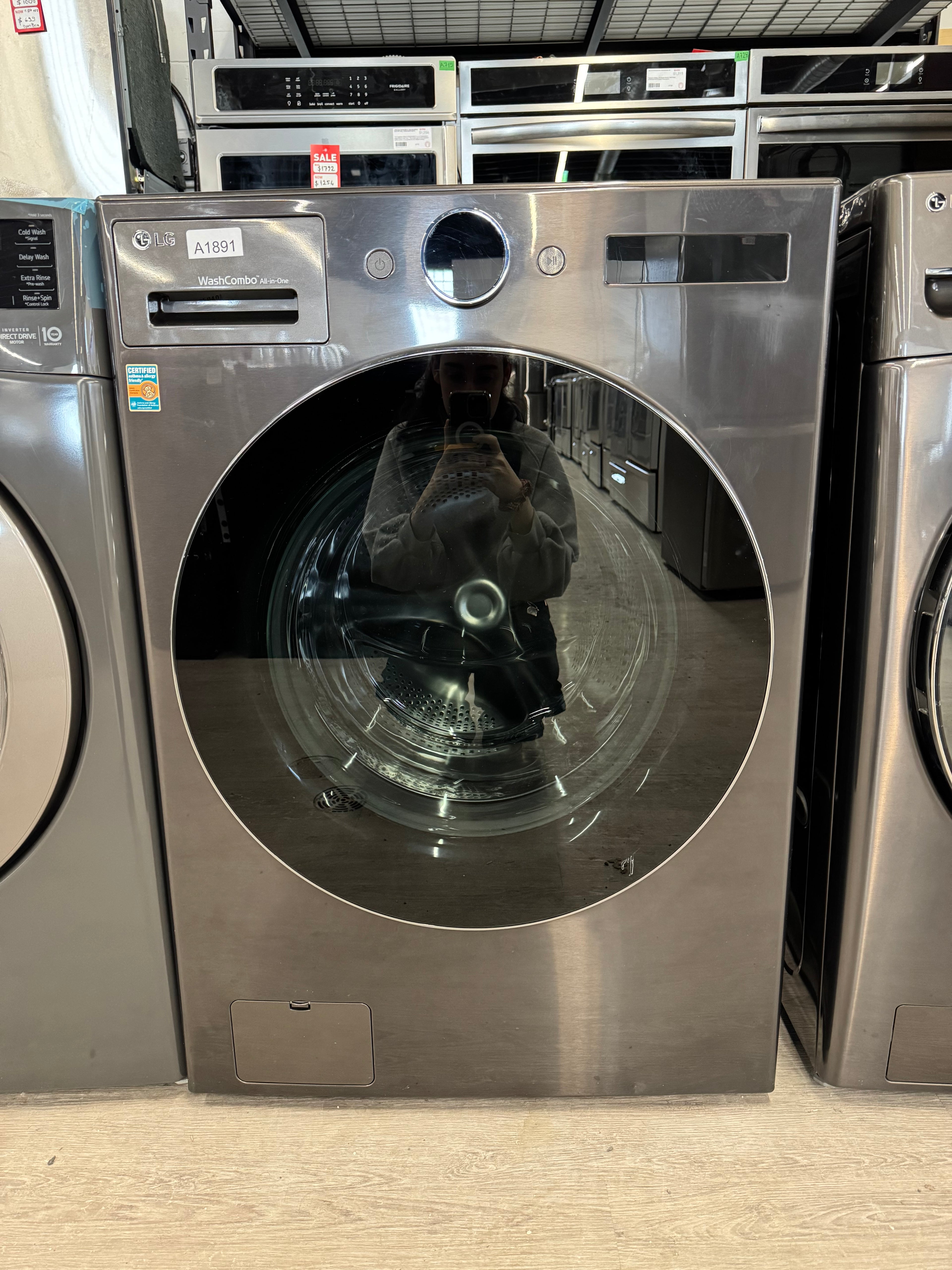 NEW - LG 27” All-In-One Washer Dryer Combo - WM6998HBA (1 Year Manufacturer Warranty)