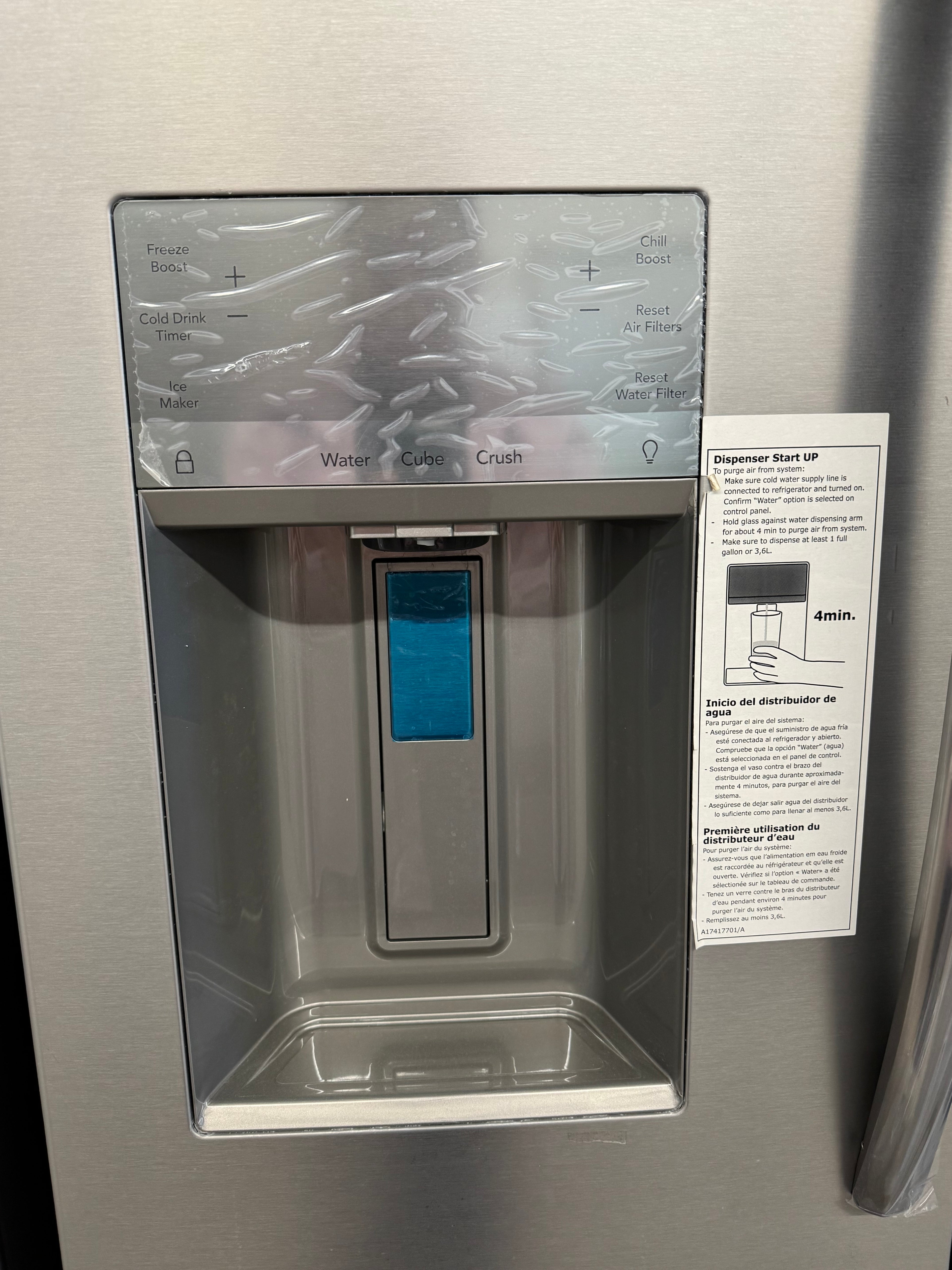 OPEN BOX - Frigidaire Gallery 36” French Door Refrigerator with Water & Ice Dispenser - GRFS2853AFB