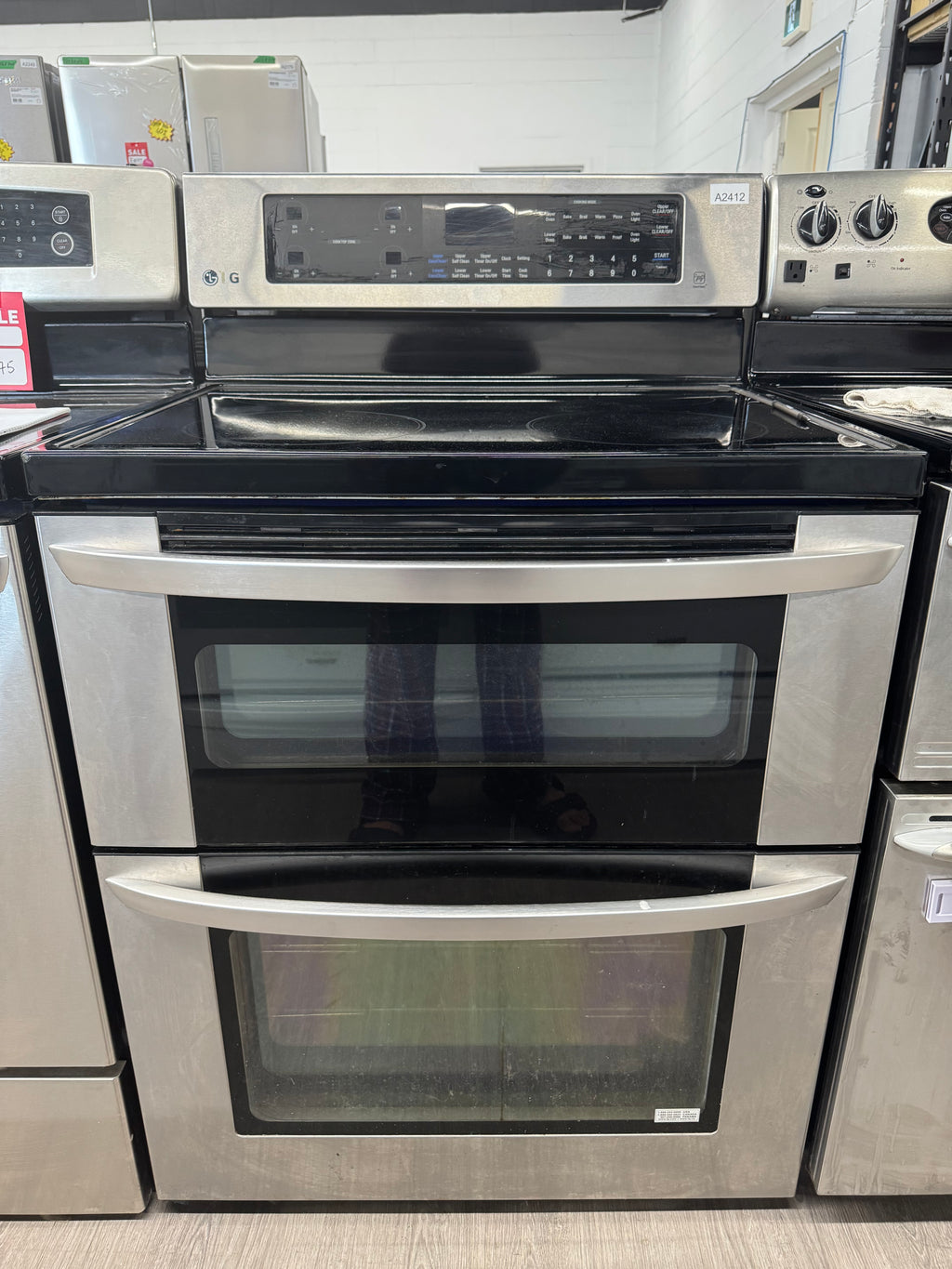 LG 30” Freestanding Glass Top Double Oven Range - LDE3031ST