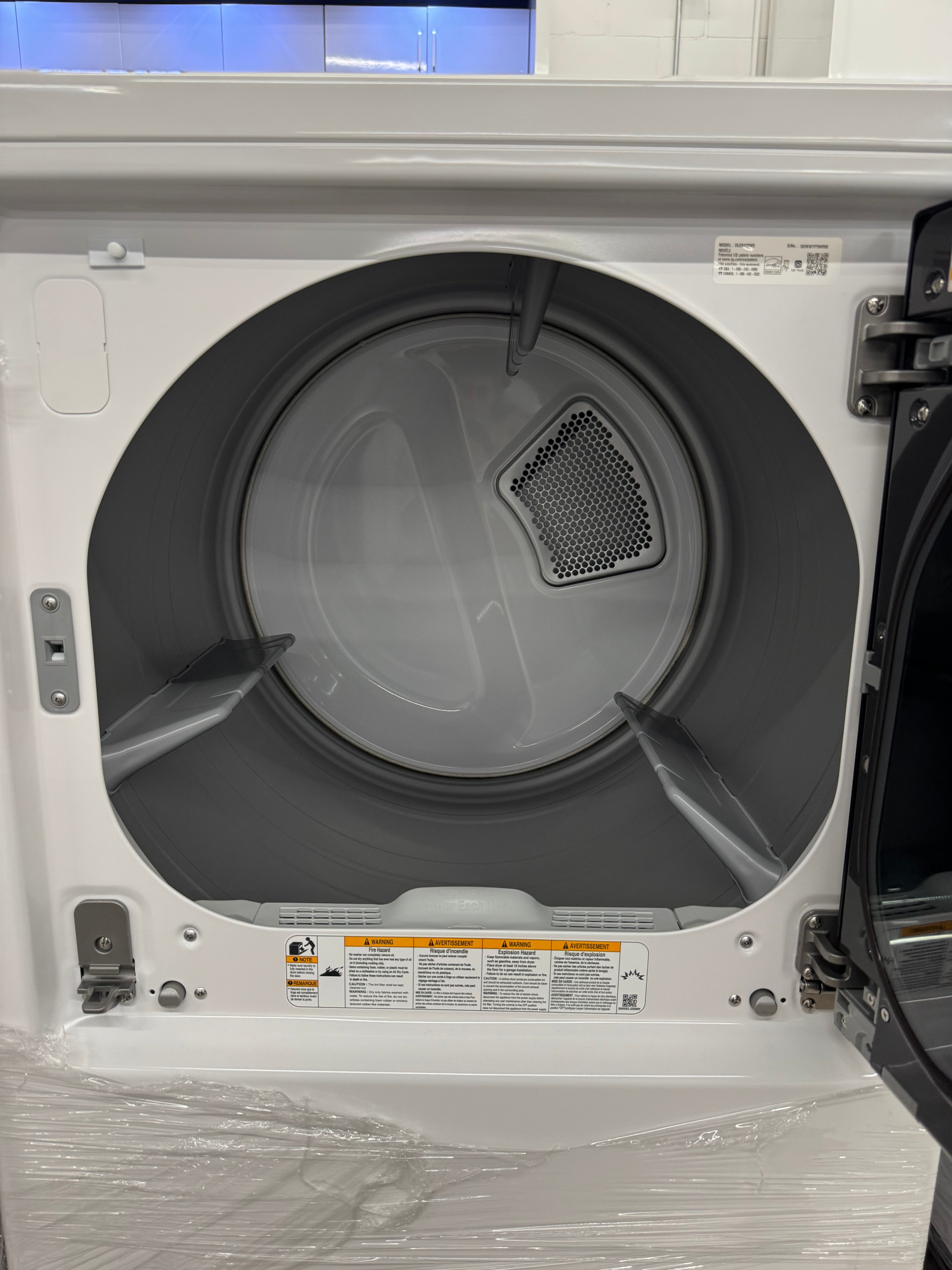 NEW - LG 27” Front Load Dryer - DLE8400WE (1 YEAR MANUFACTURER WARRANTY)