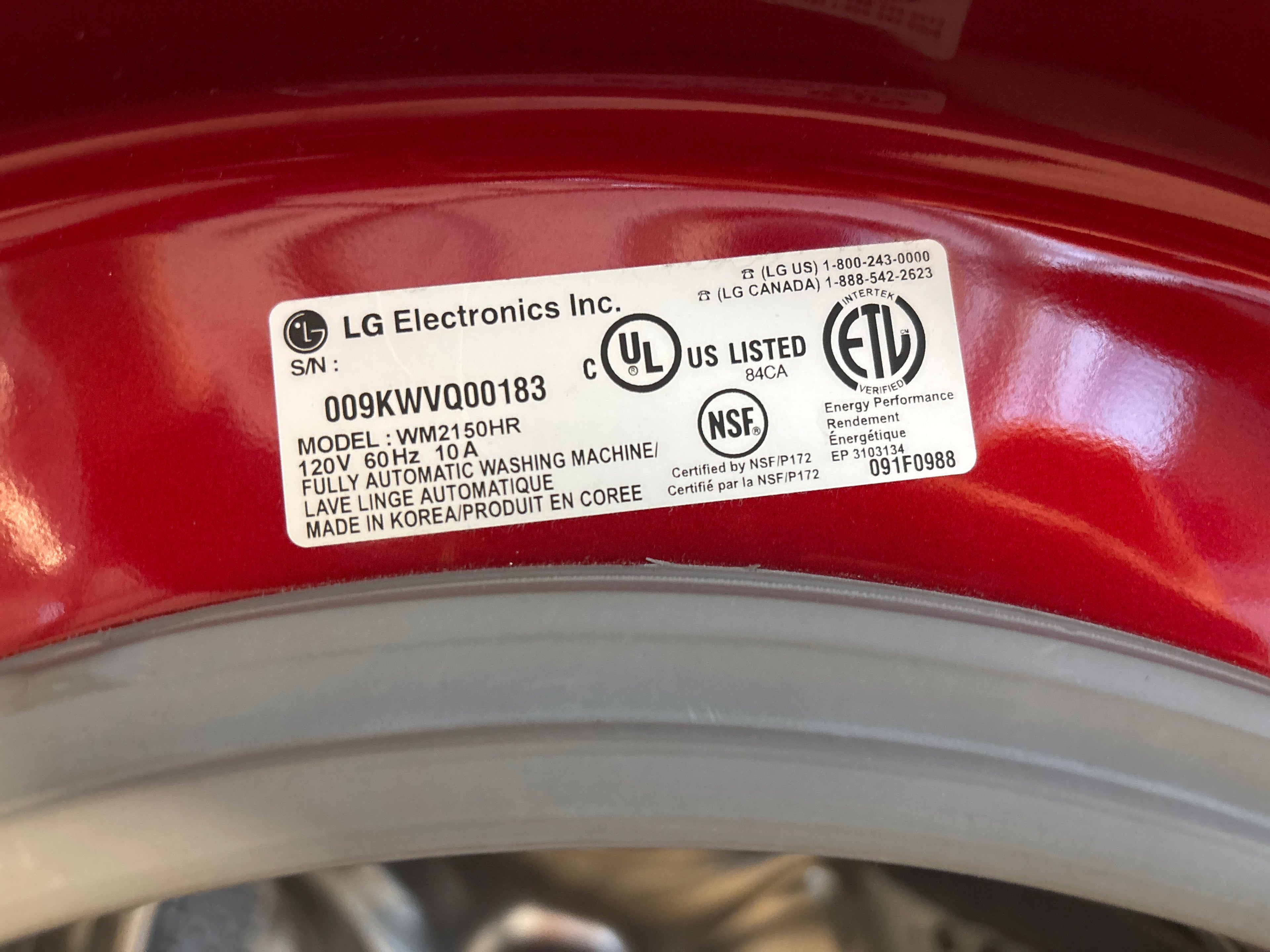 Used LG 27” Front Load Washer & Dryer Set - WM2150HR & DLE177RM