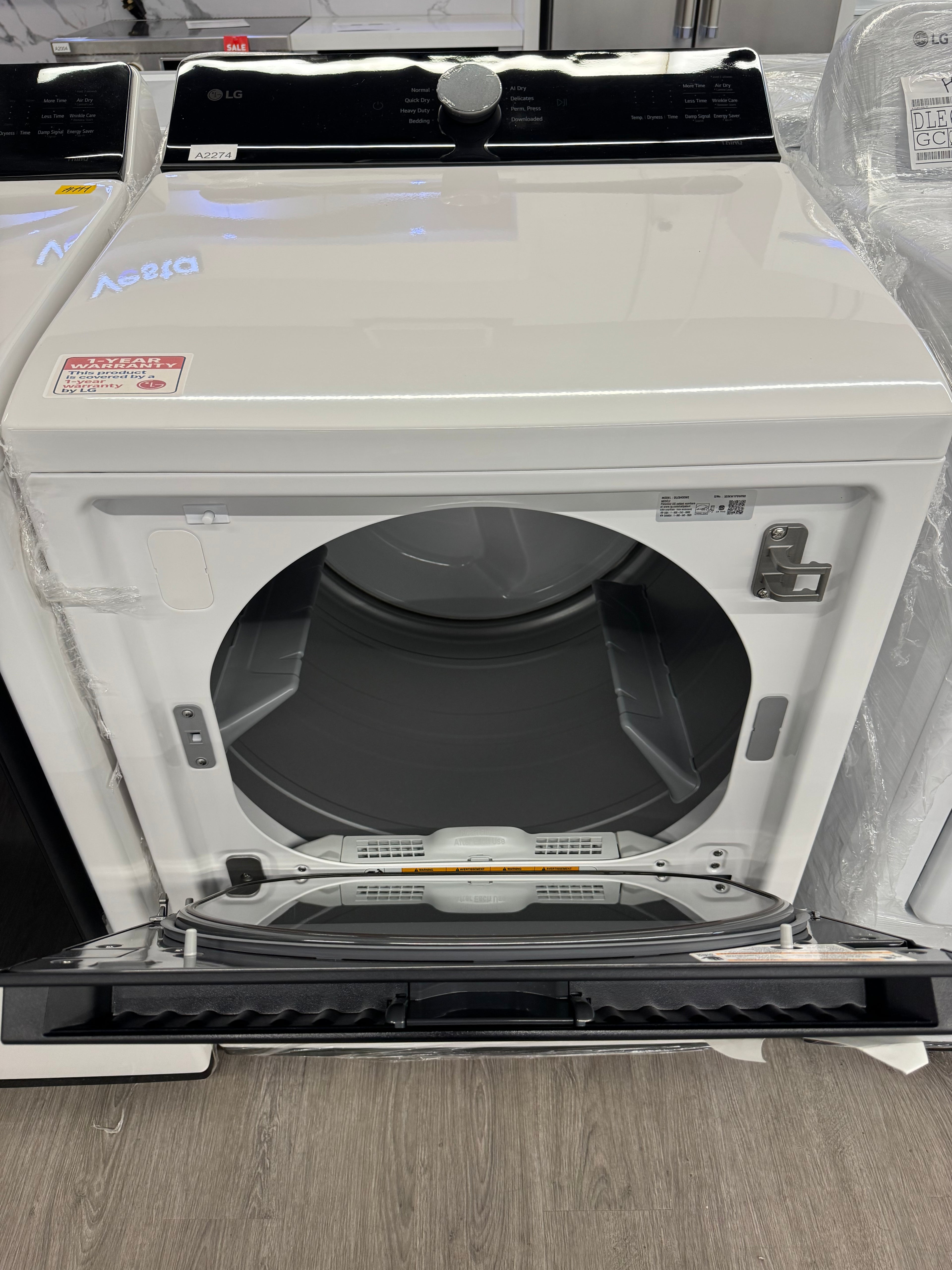 NEW - LG 27” Front Load Dryer - DLE8400WE (1 YEAR MANUFACTURER WARRANTY)
