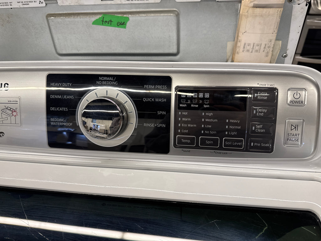 SAMSUNG 27” Top Load Washer (WA45H7000AW) and Front Load Dryer (DV422EWHDWR)