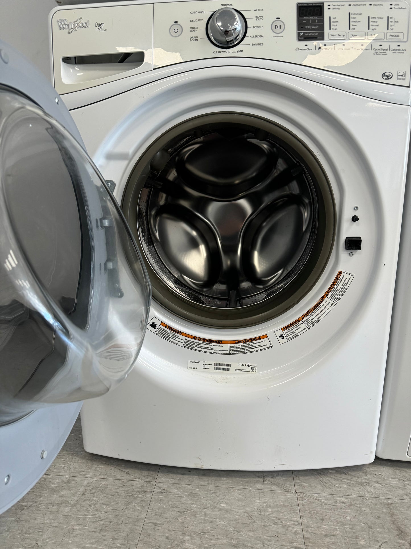 WHIRLPOOL 27” FRONT LOAD WASHER/DRYER SET W1