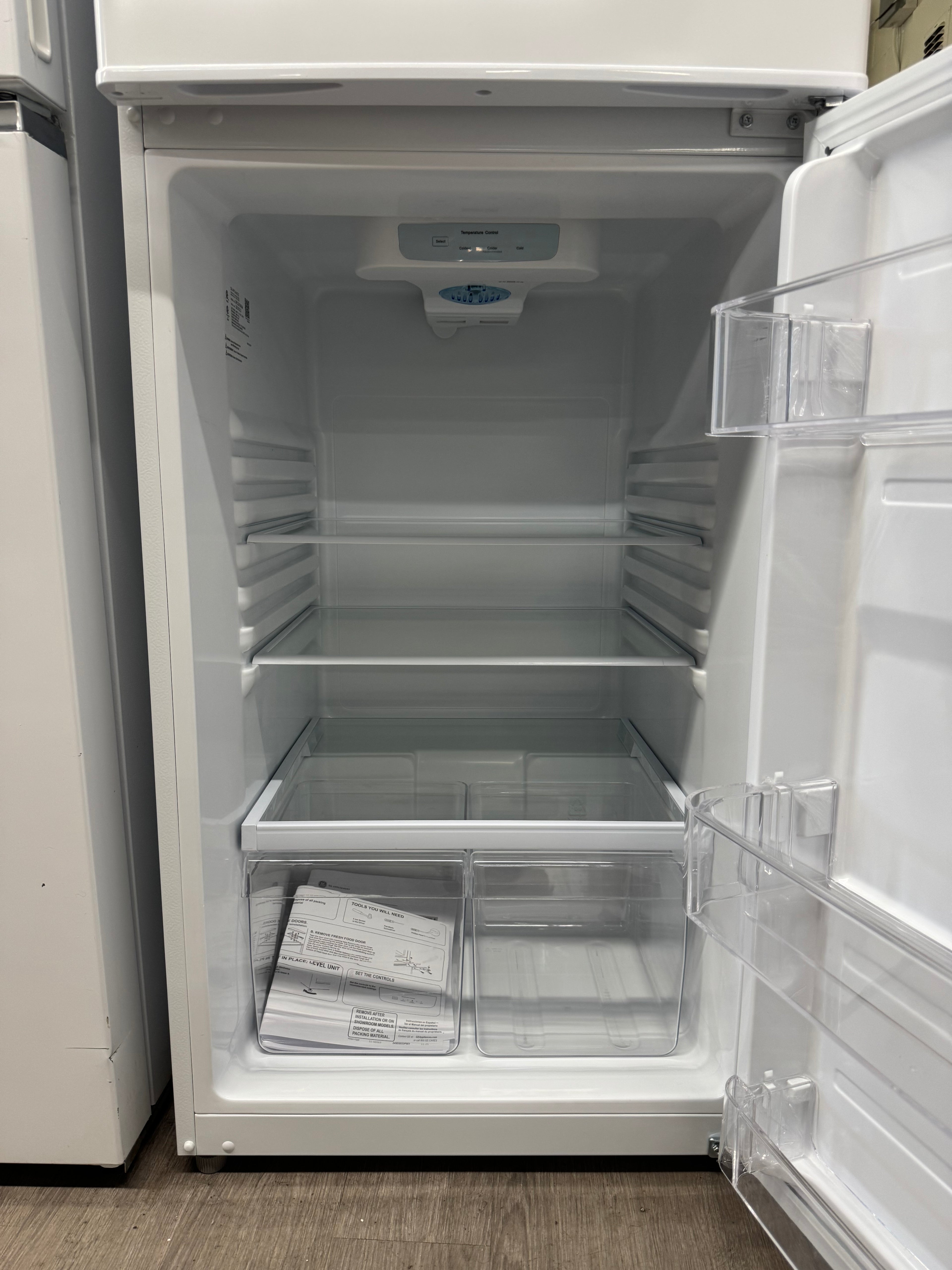 OPEN BOX - GE 24” Top Freezer Refrigerator - GPE12FGWW