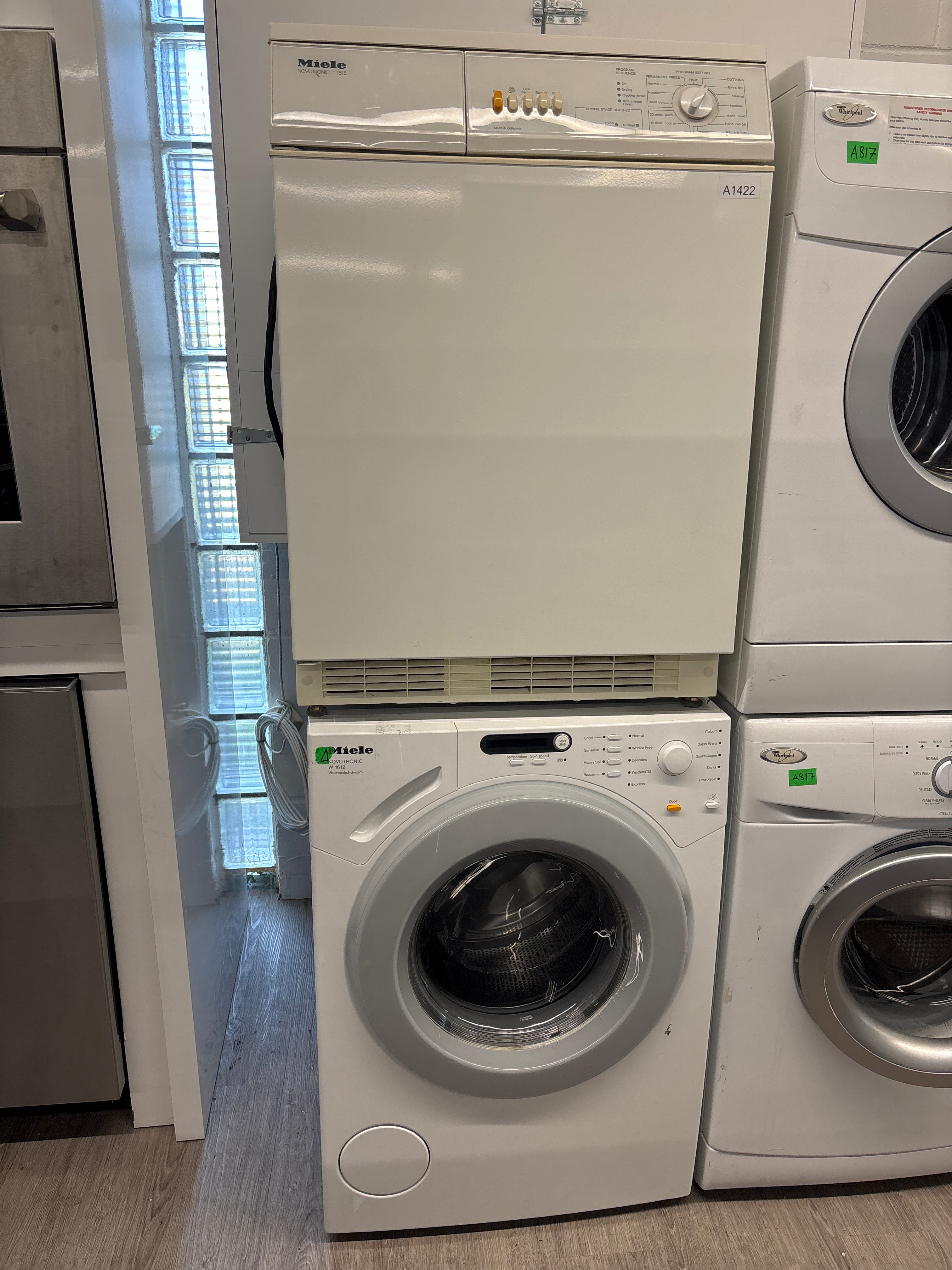 Miele 24” Front Load Washer & Dryer Set - Novotronic W 1612 & T 1515