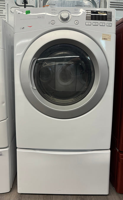 LG 27” FRONT LOAD WASHER/DRYER SET WITH PEDESTAL