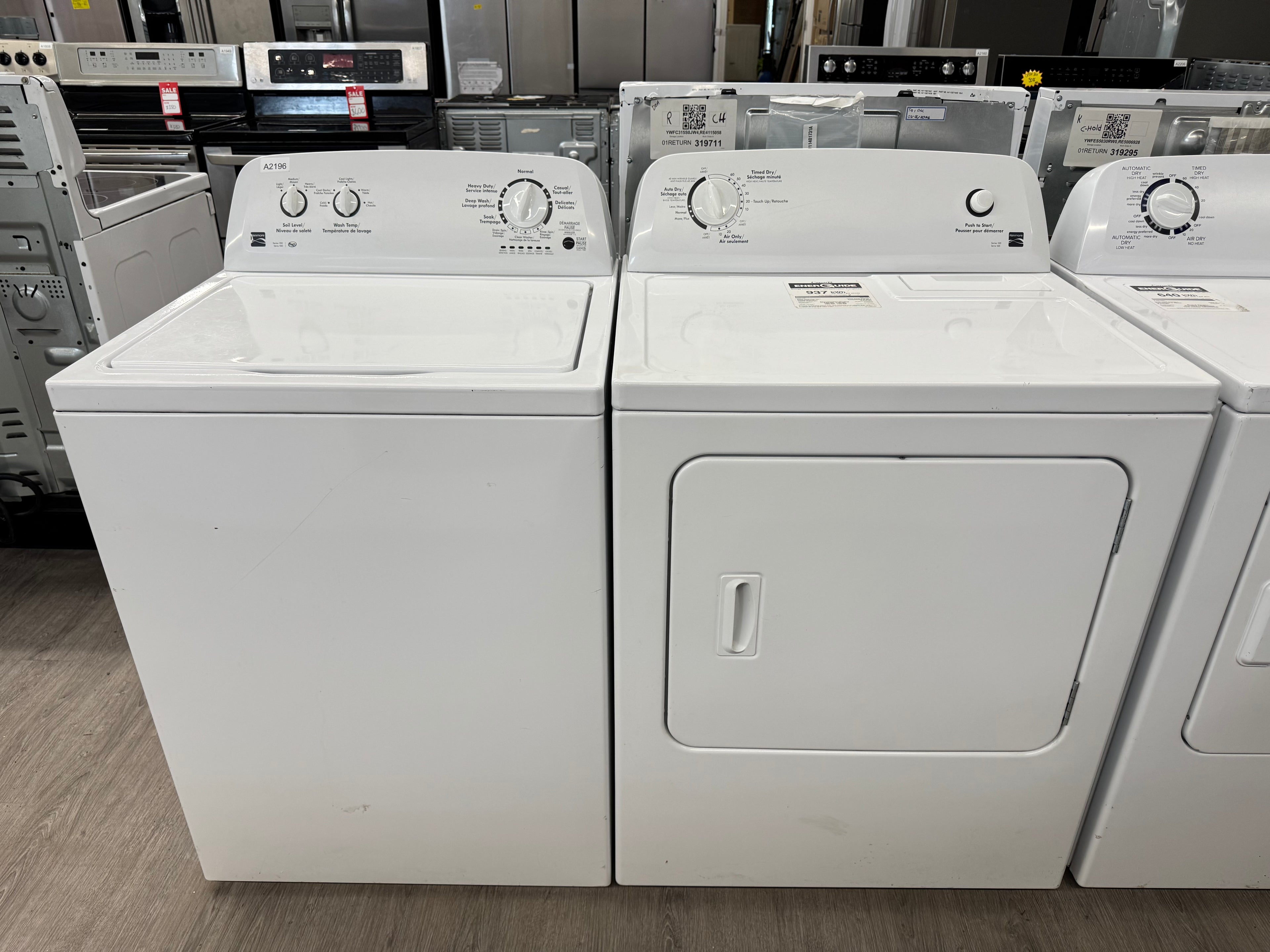 Kenmore 27” Top Load Washer & Dryer Set (110.20242510 & 110.C60242510)