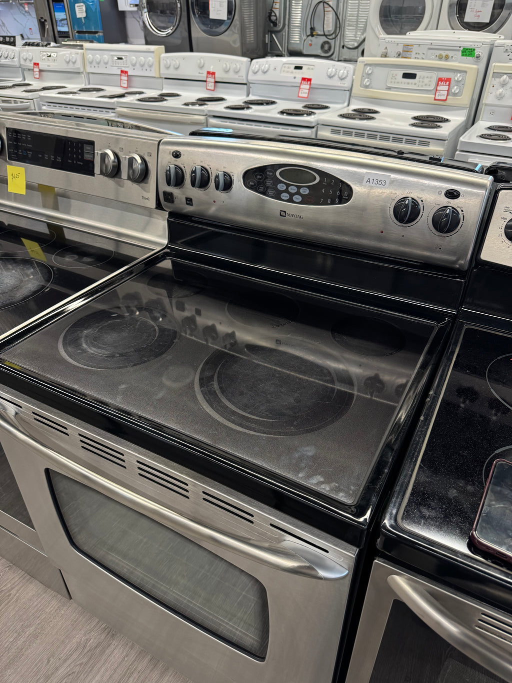 Maytag 30” Freestanding Glass Top Electric Range - MER5875QCS